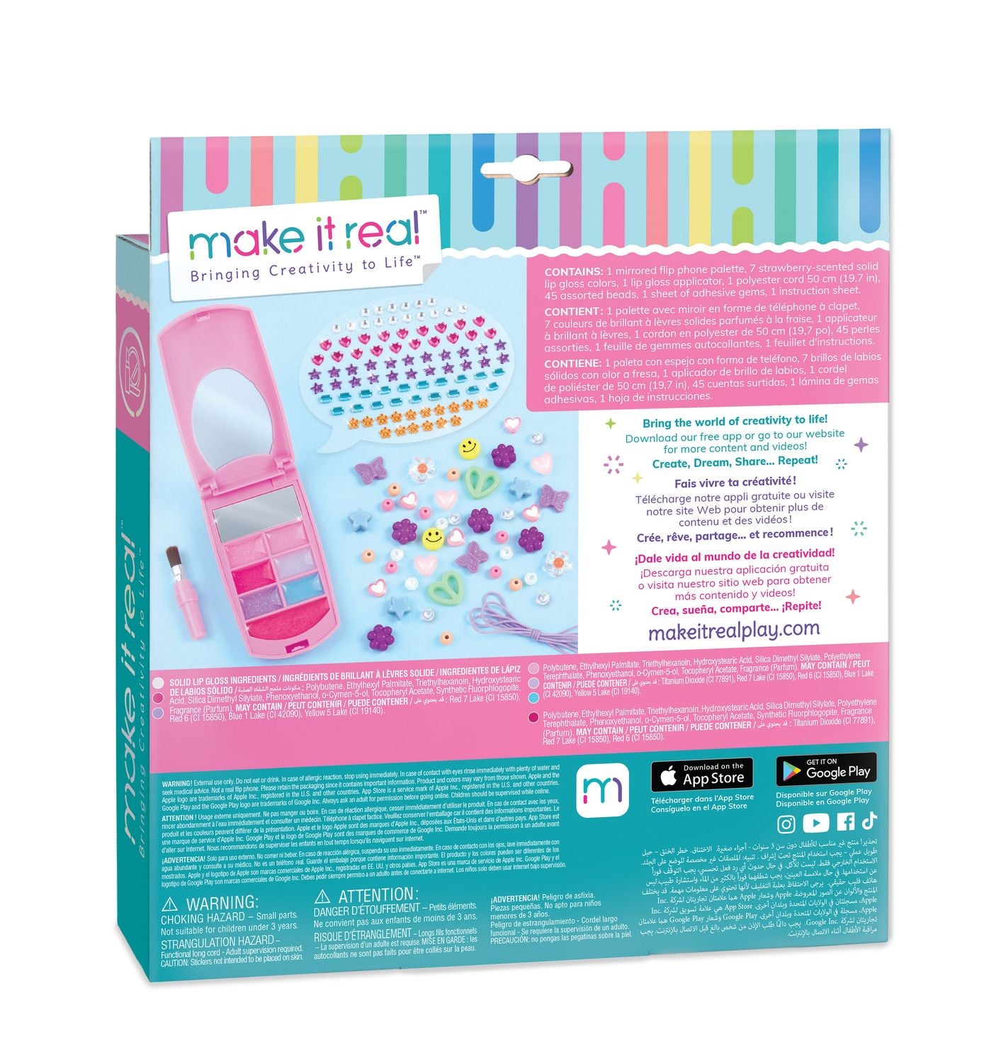 Make It Real Flip Phone Lip Gloss Set And Diy Lanyard