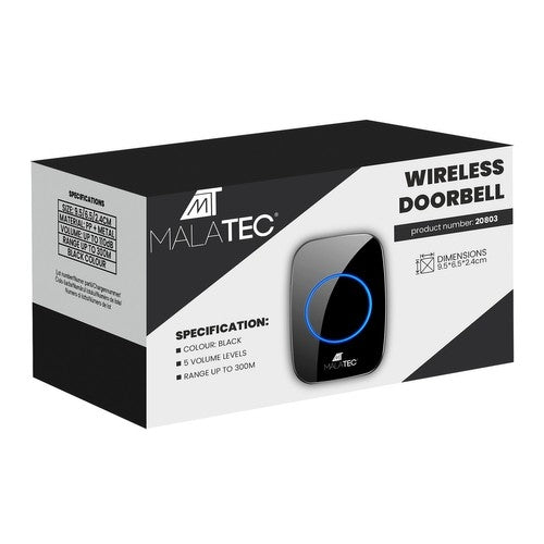 Malatec 21803 black wireless doorbell