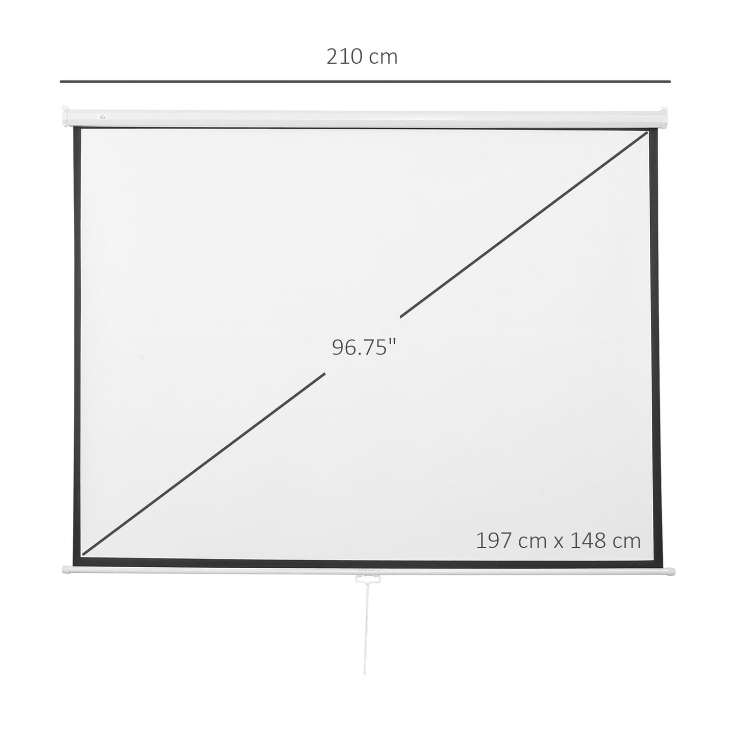 Manual Projector Screen, 100 Inch, 4:3/16:9, Home Theater