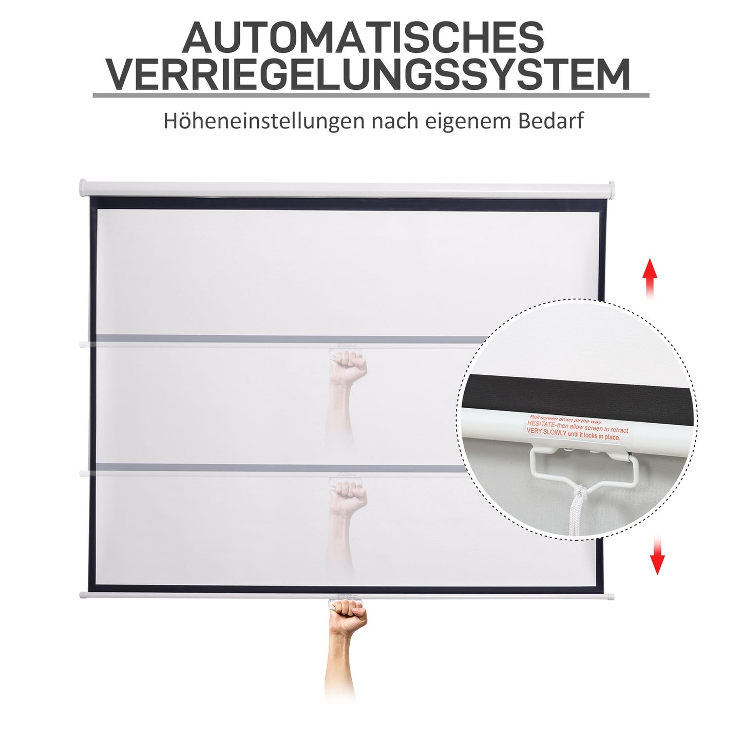 Manual Projector Screen, 100 Inch, 4:3/16:9, Home Theater