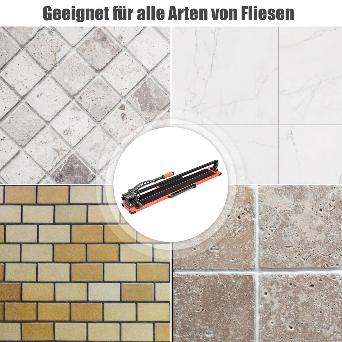 Manual Tile Cutter, 110x25x18 cm, Cuts Up to 14 mm