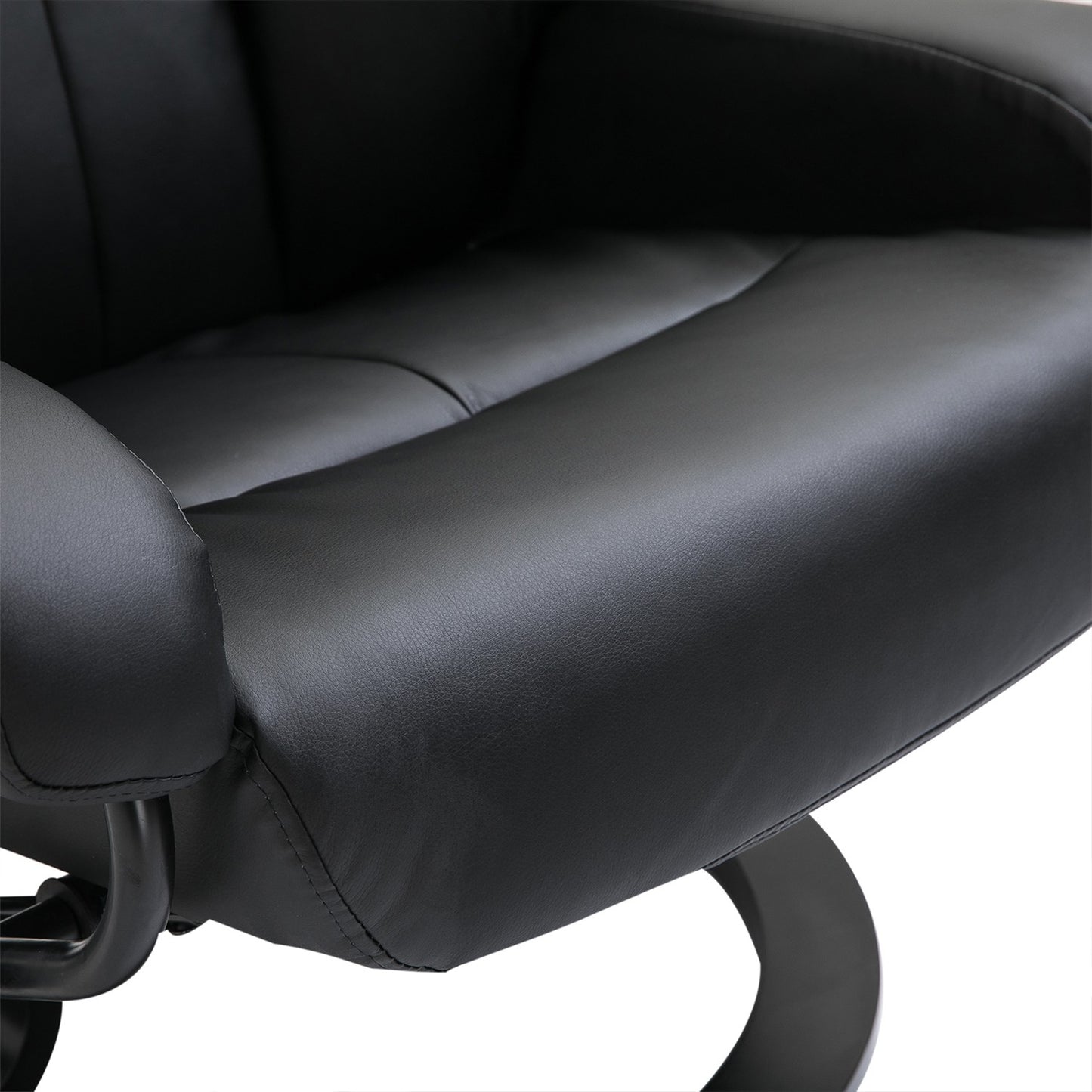 Electric massage chair with footstool - Black