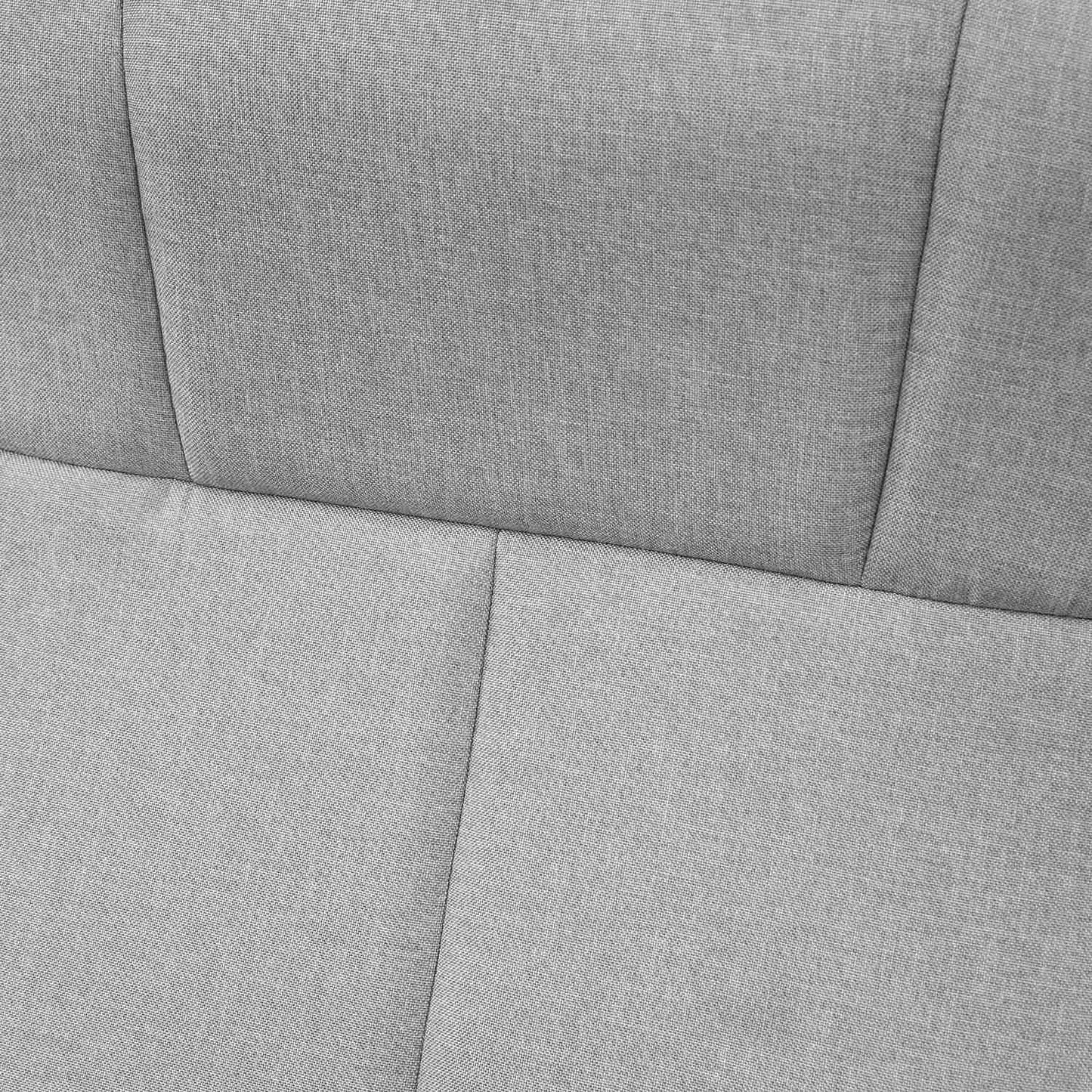 Reclining massage chair with footstool, light gray linen