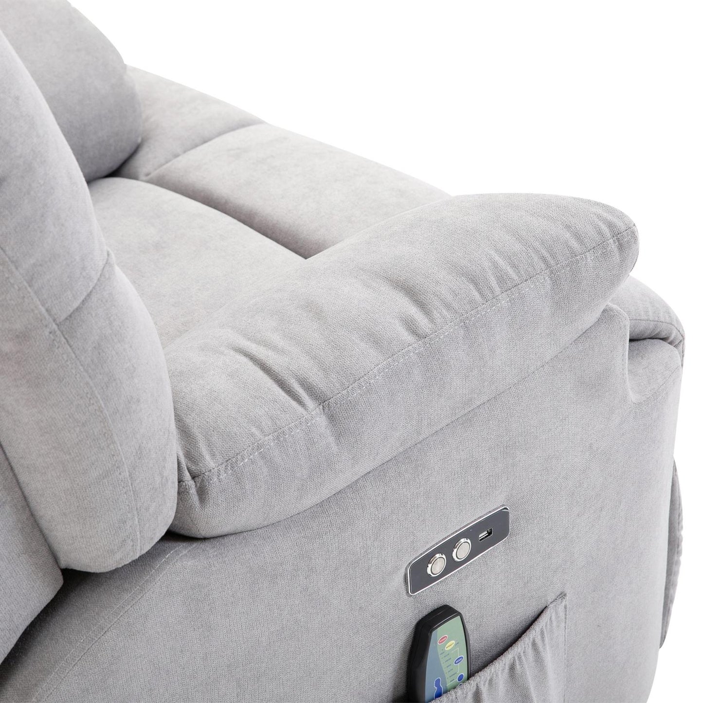Massage chair with standing aid, adjustable, USB remote control
