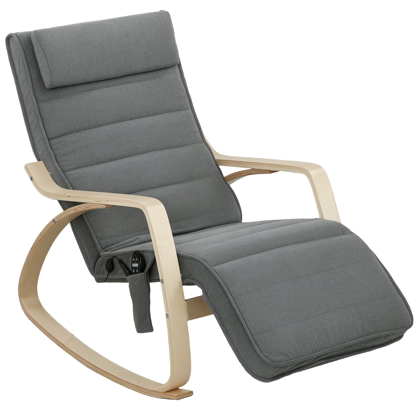 Massage Rocking Chair with Lumbar Heat, 3 Modes, Grey