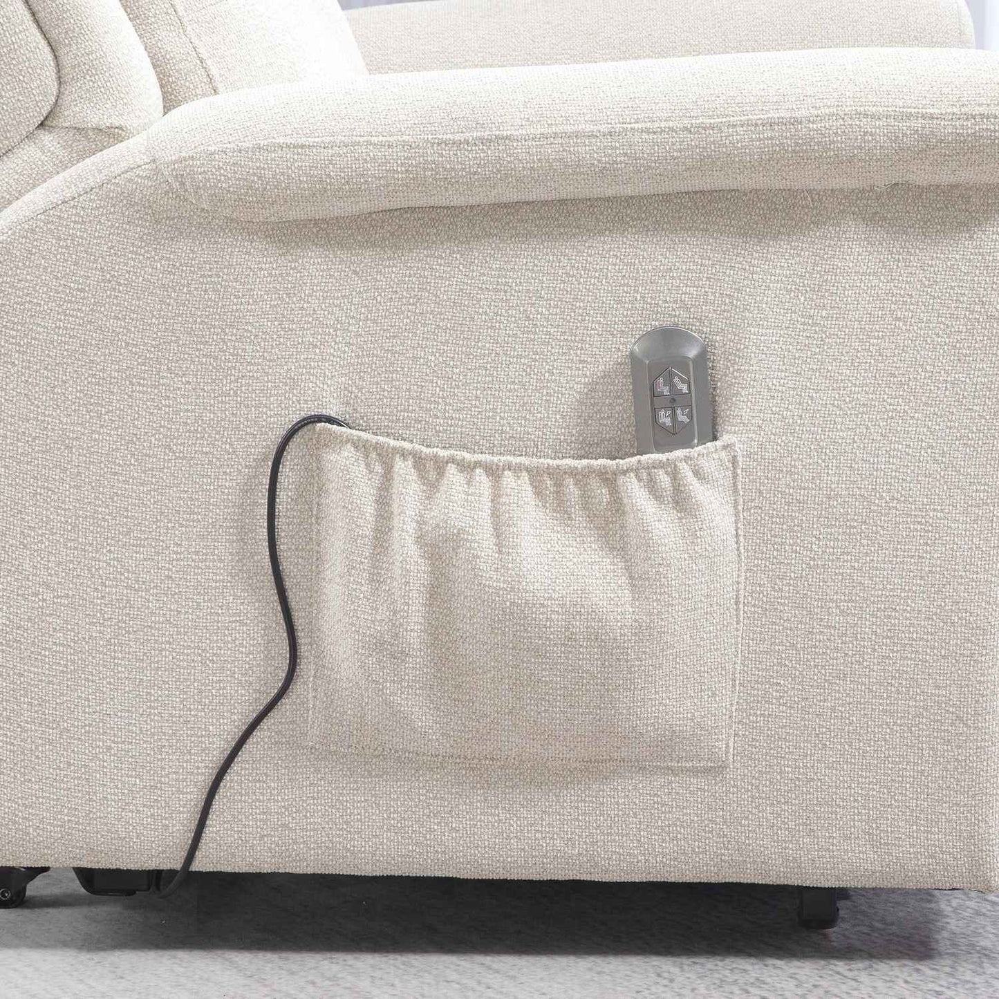 Electric reclining massage chair, Remote controlled, Light grey