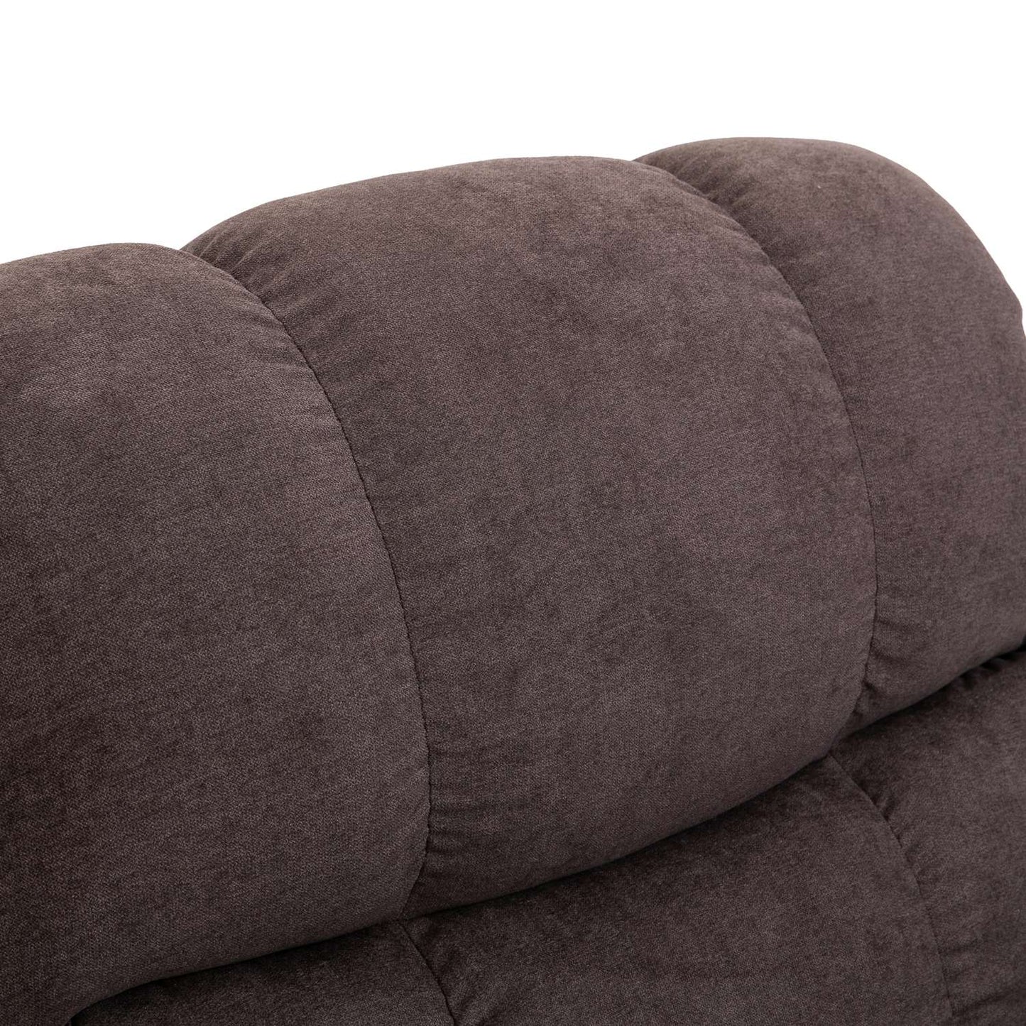 Lounger massage chair with heat, adjustable, brown plush