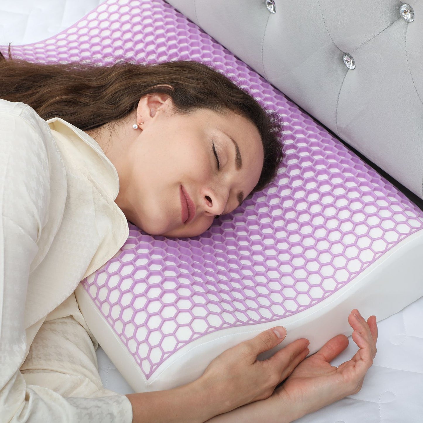Memory Foam Pillow, Ergonomic Neck Support, 2 Heights
