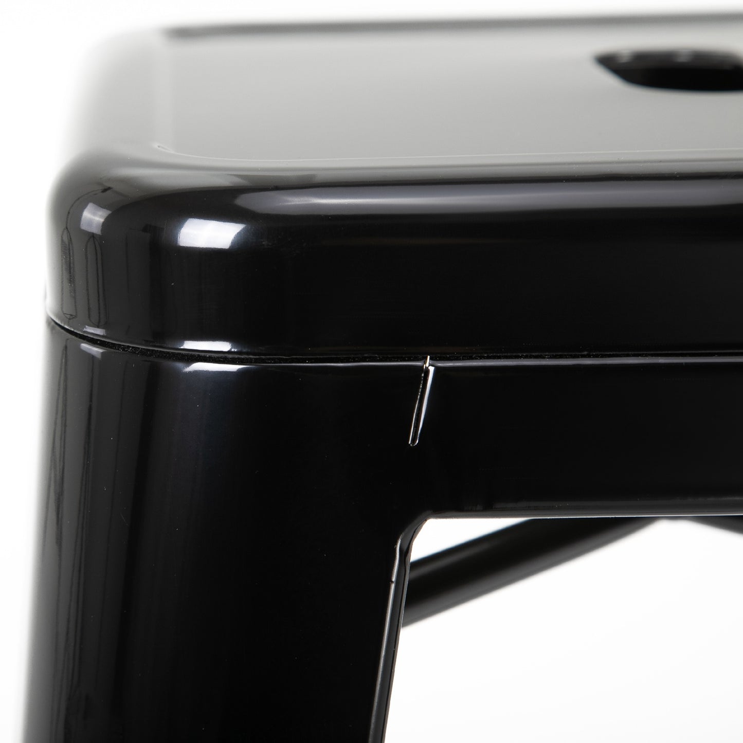 Metal Bar Stools Set of 4, Stackable, Black, Indoor/Outdoor