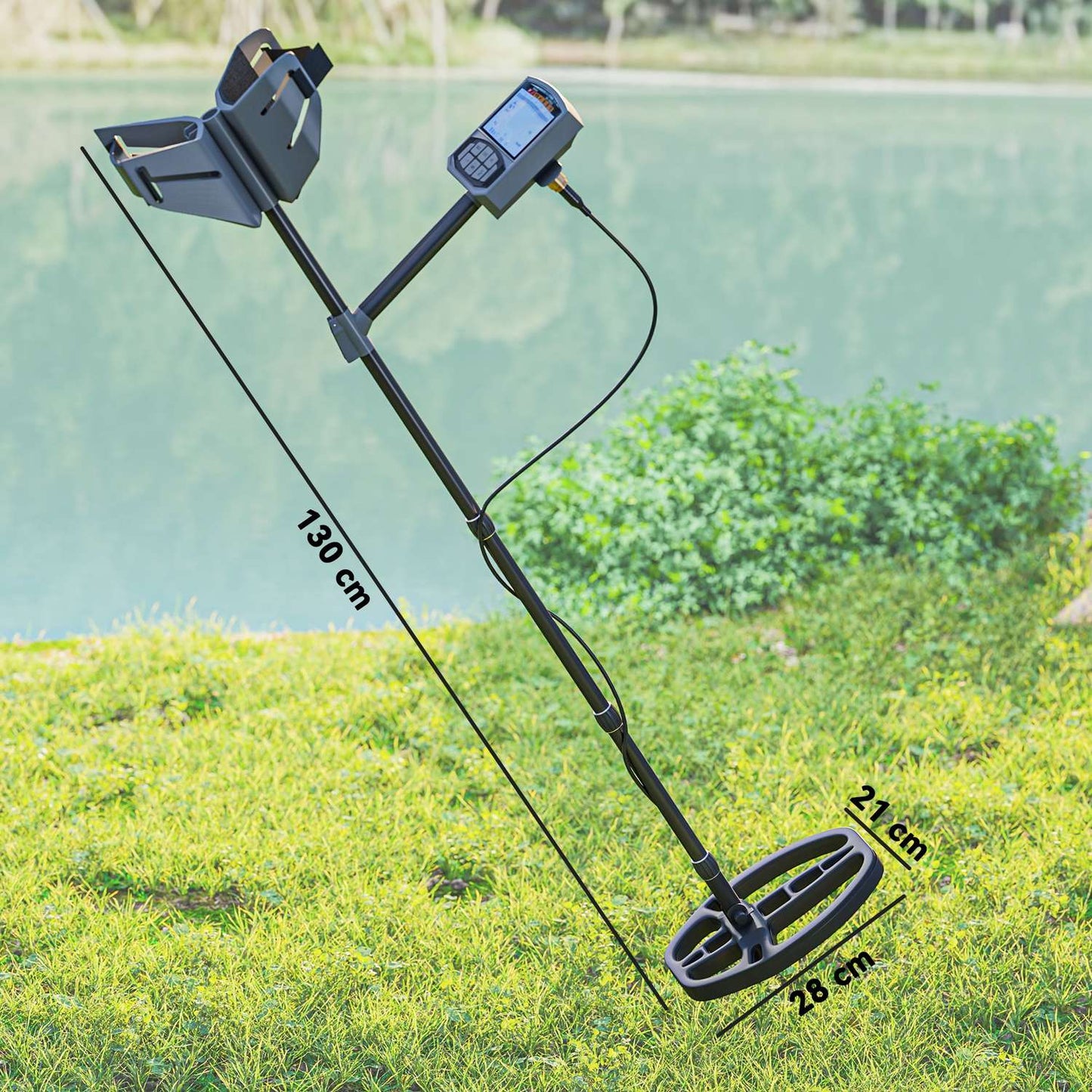 Portable metal detector for adults, 5 modes, waterproof, LCD screen