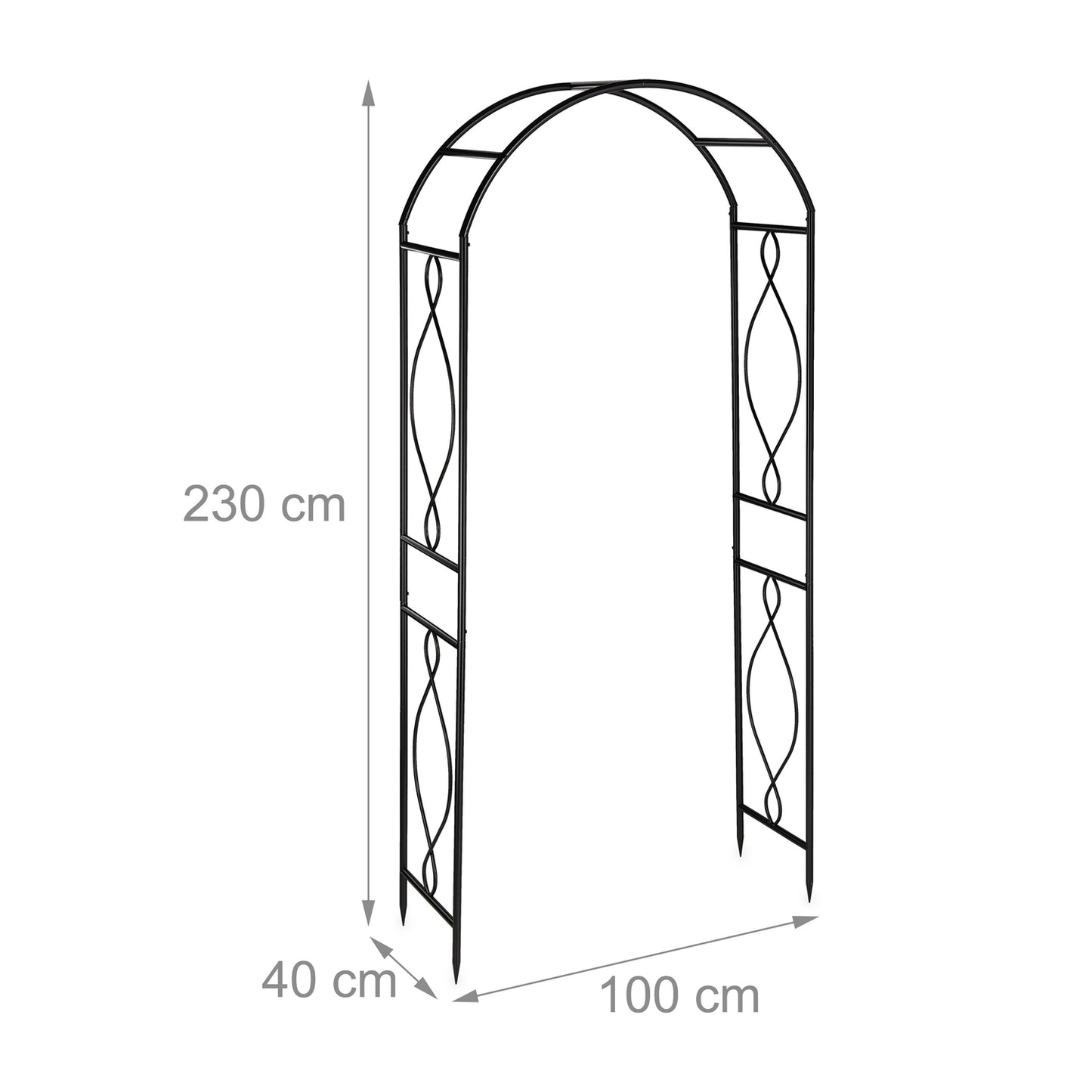 Metal Rose Arch in Black
