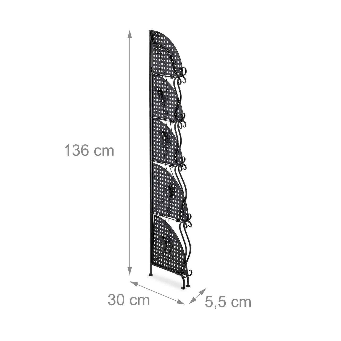 Metal corner shelf with 5 shelves