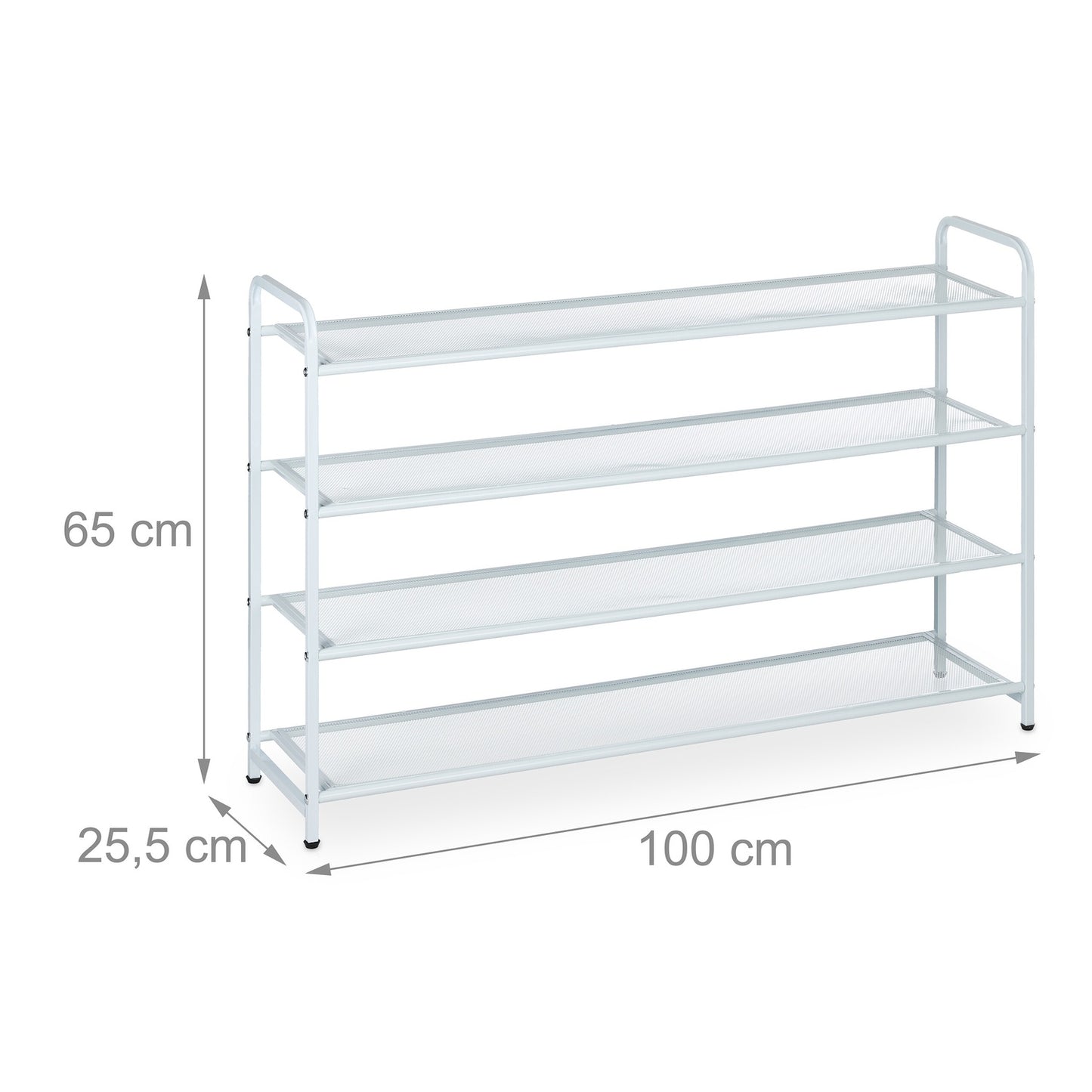 Metal shoe rack for 16 pairs of shoes