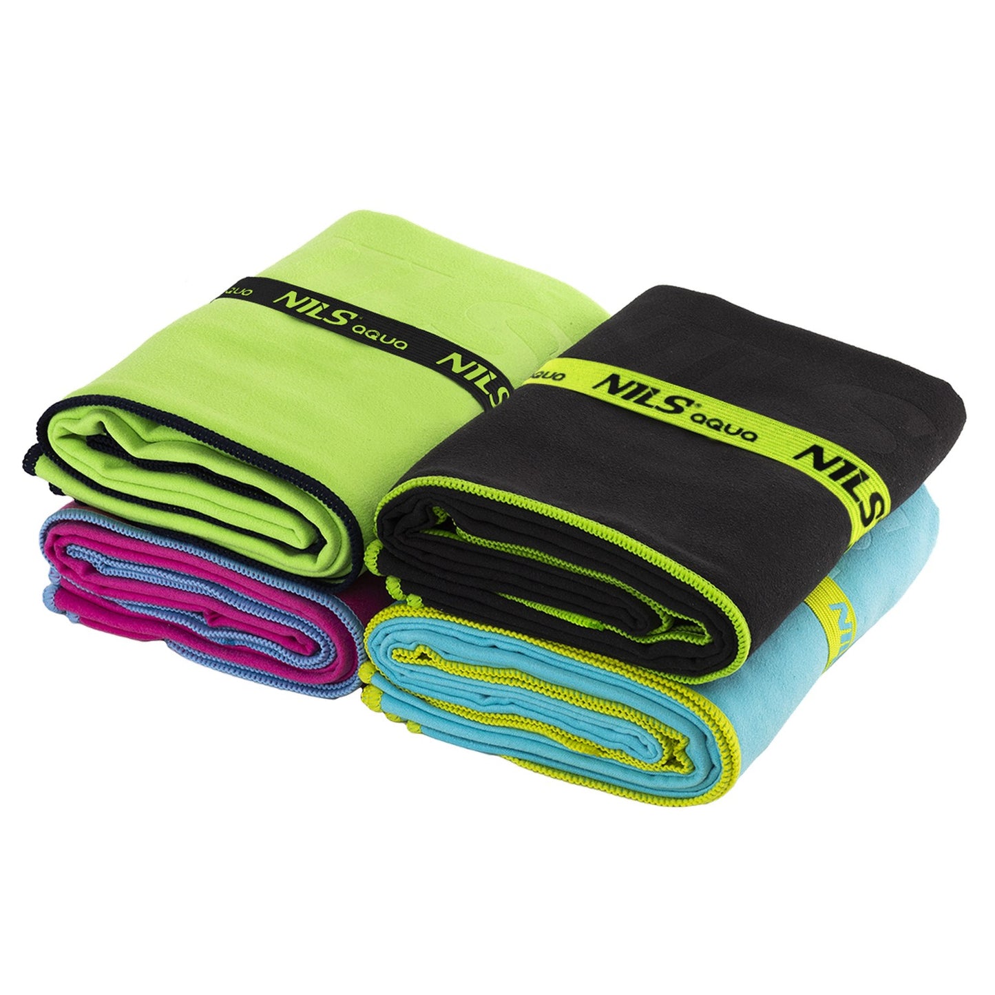 Microfibre Towel 140x70 cm, Black-Green