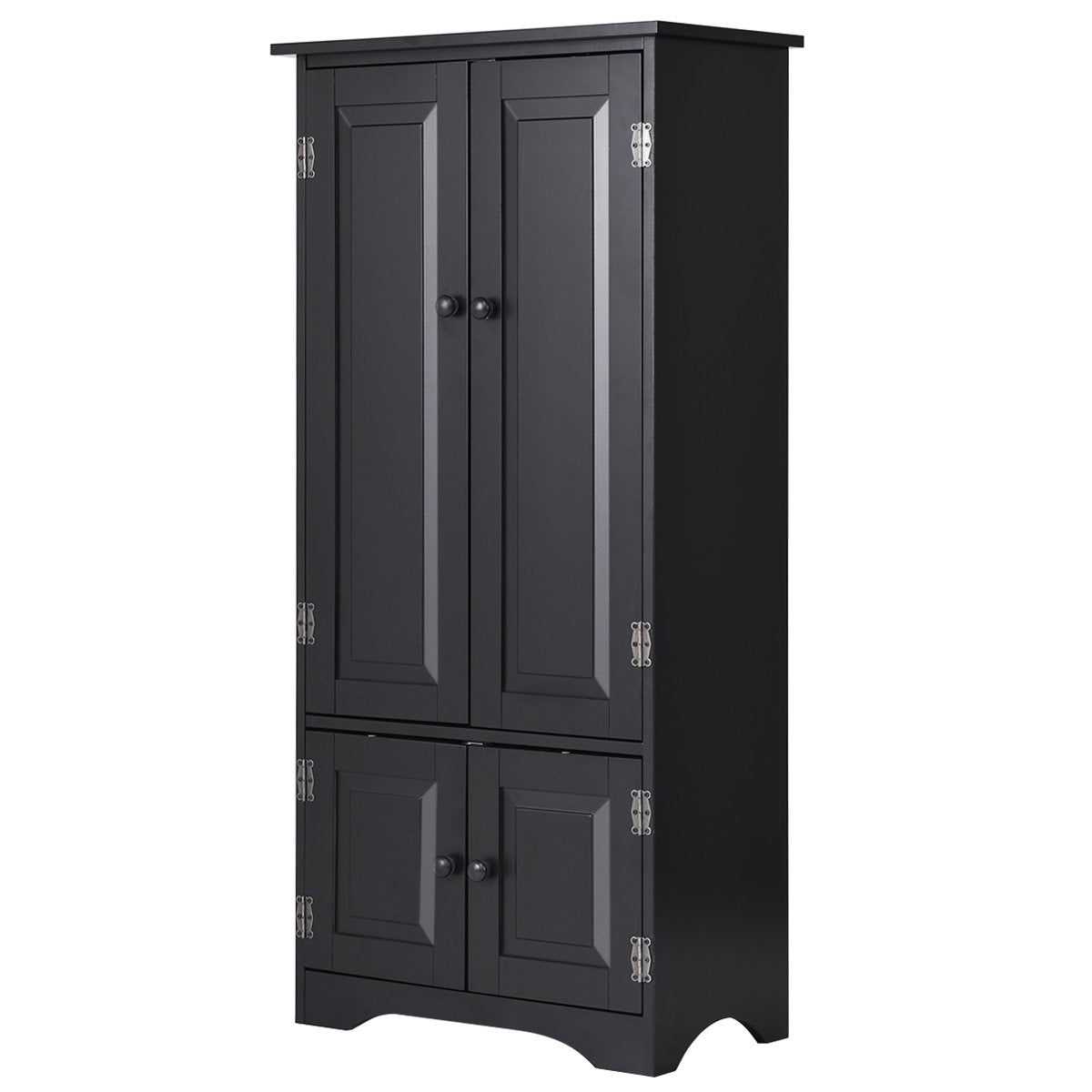 Midi cabinet, side cabinet, highboard, tall cabinet, wood, black, 59 x 32 x 123 cm