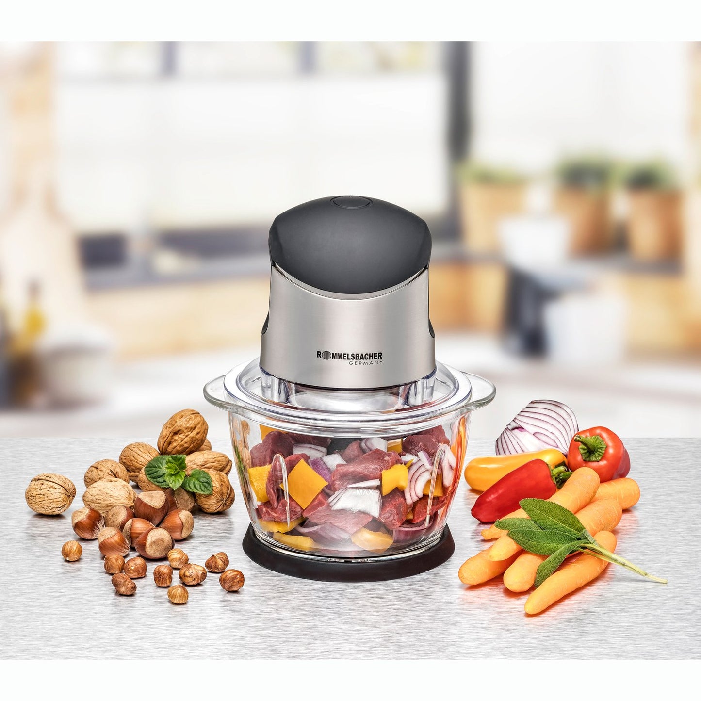 Mini chopper 1.0l MZ 400 Glass bowl 400W strong motor