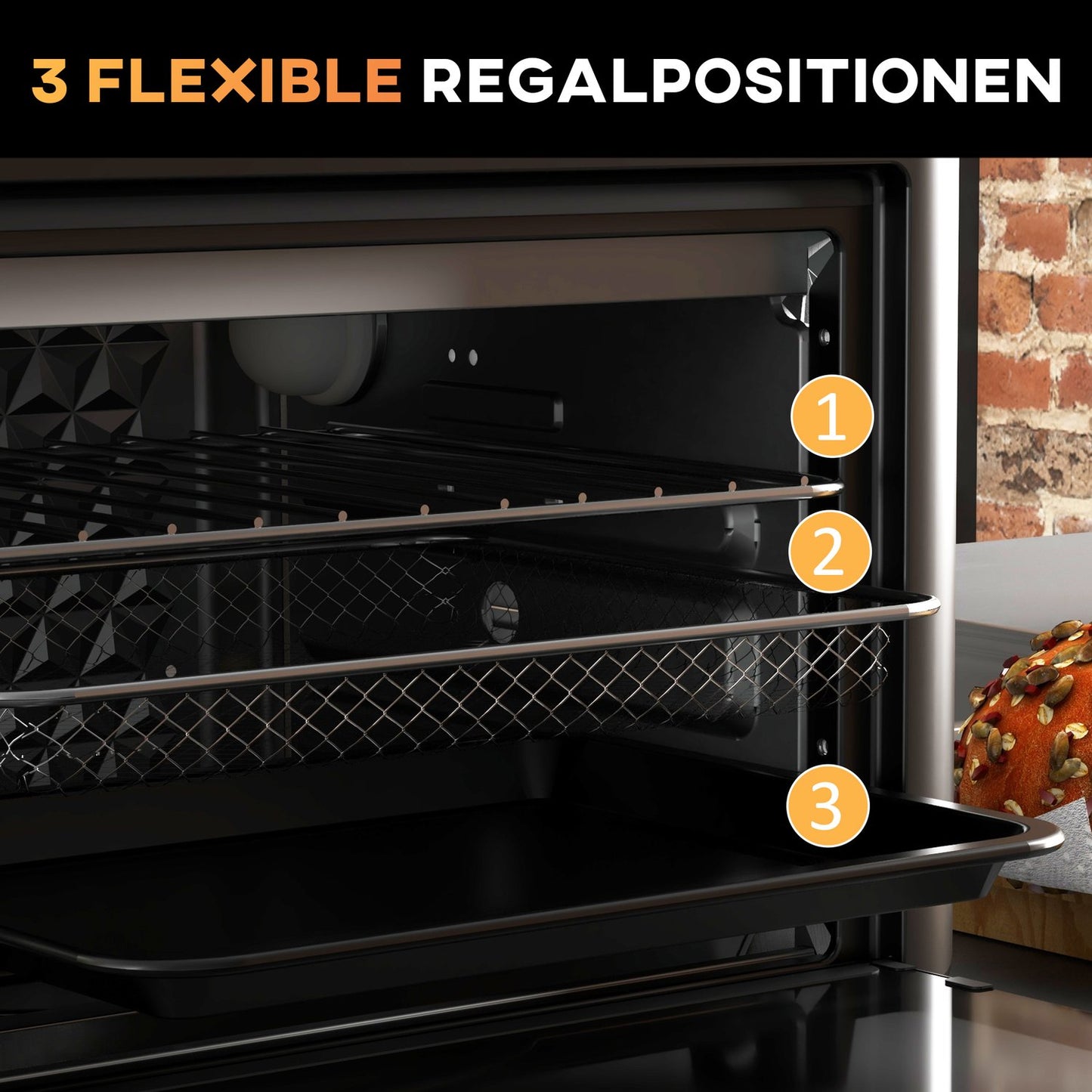 Mini Air Fryer Oven, 13L, 12 programs, 40-220°C