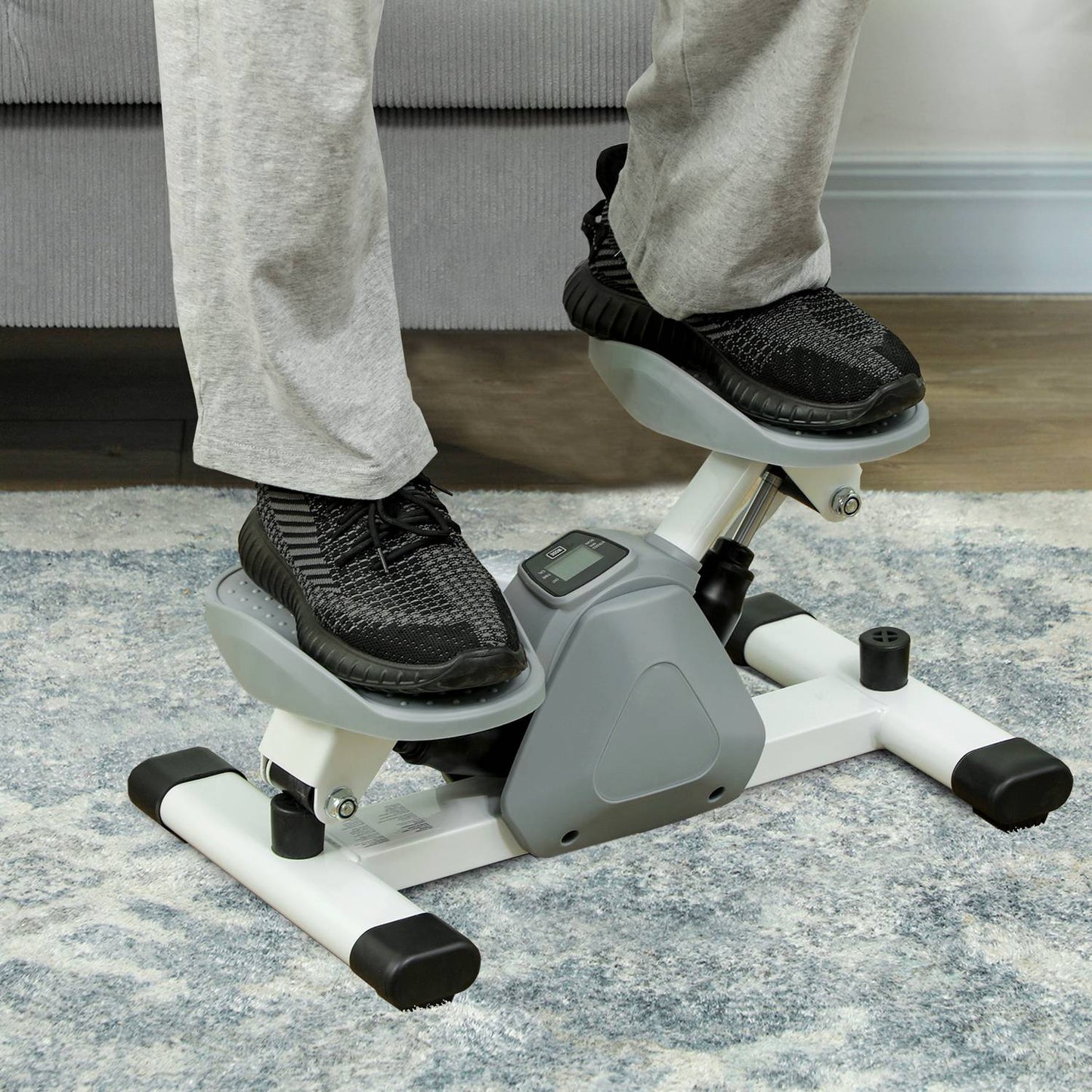 Mini Home Stepper with LCD & Non-Slip Pedals, Grey