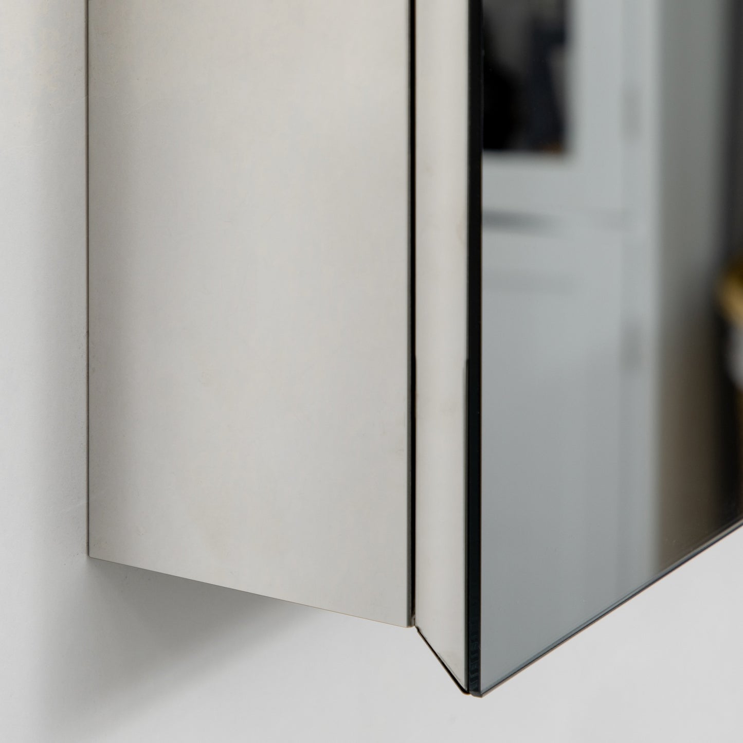 Silver wall-hung bathroom cabinet, double doors, 3 shelves