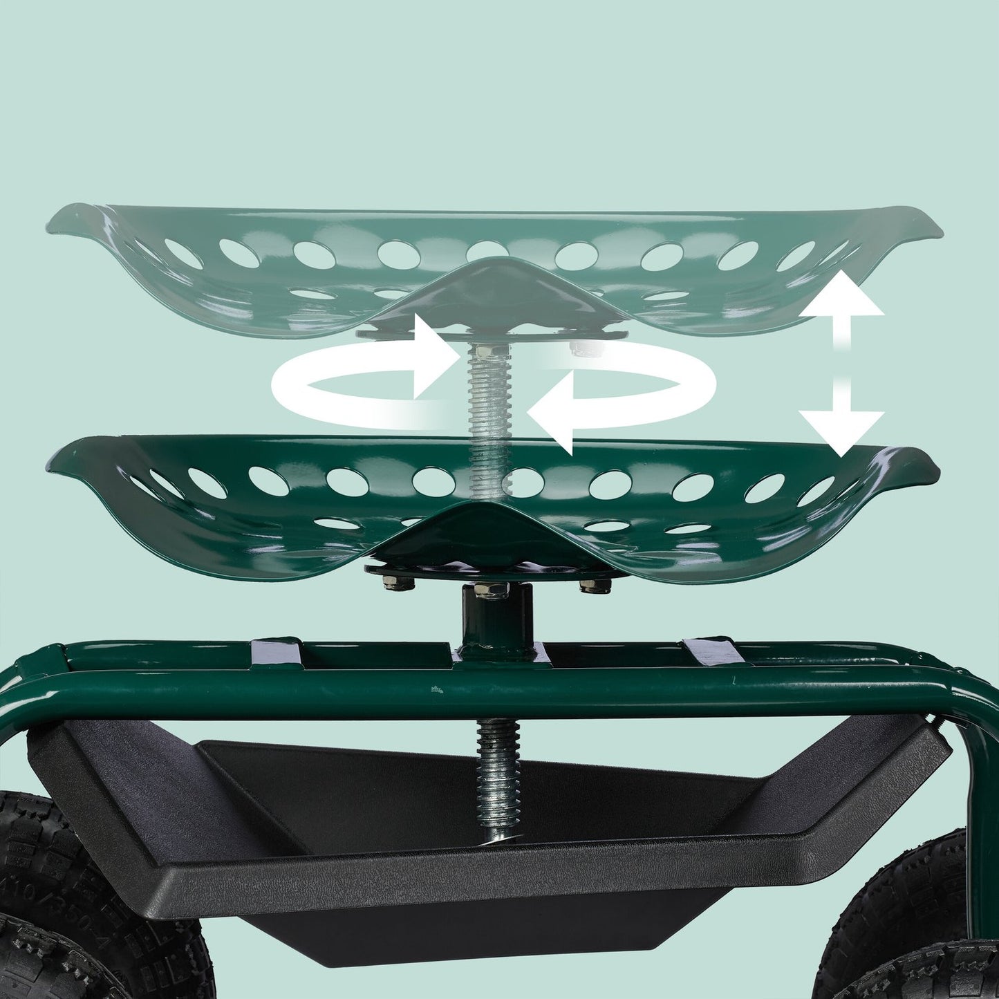 Mobile garden seat with storage