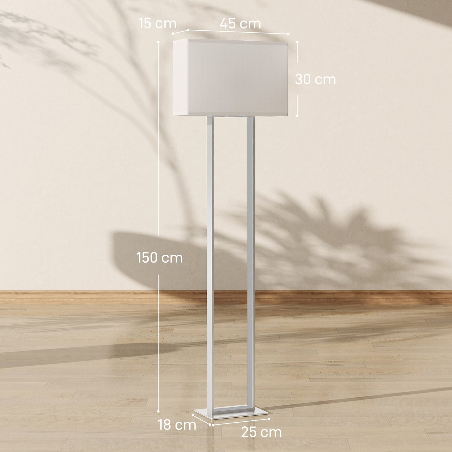 Modern Floor Lamp, Adjustable Brightness, Linen Shade