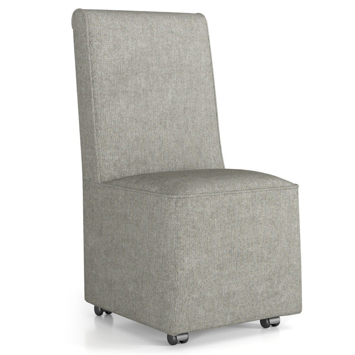 Modern armless accent chair with resistance casters & removable cover comfortable reading chair 47 x 60.5 x 98 cm