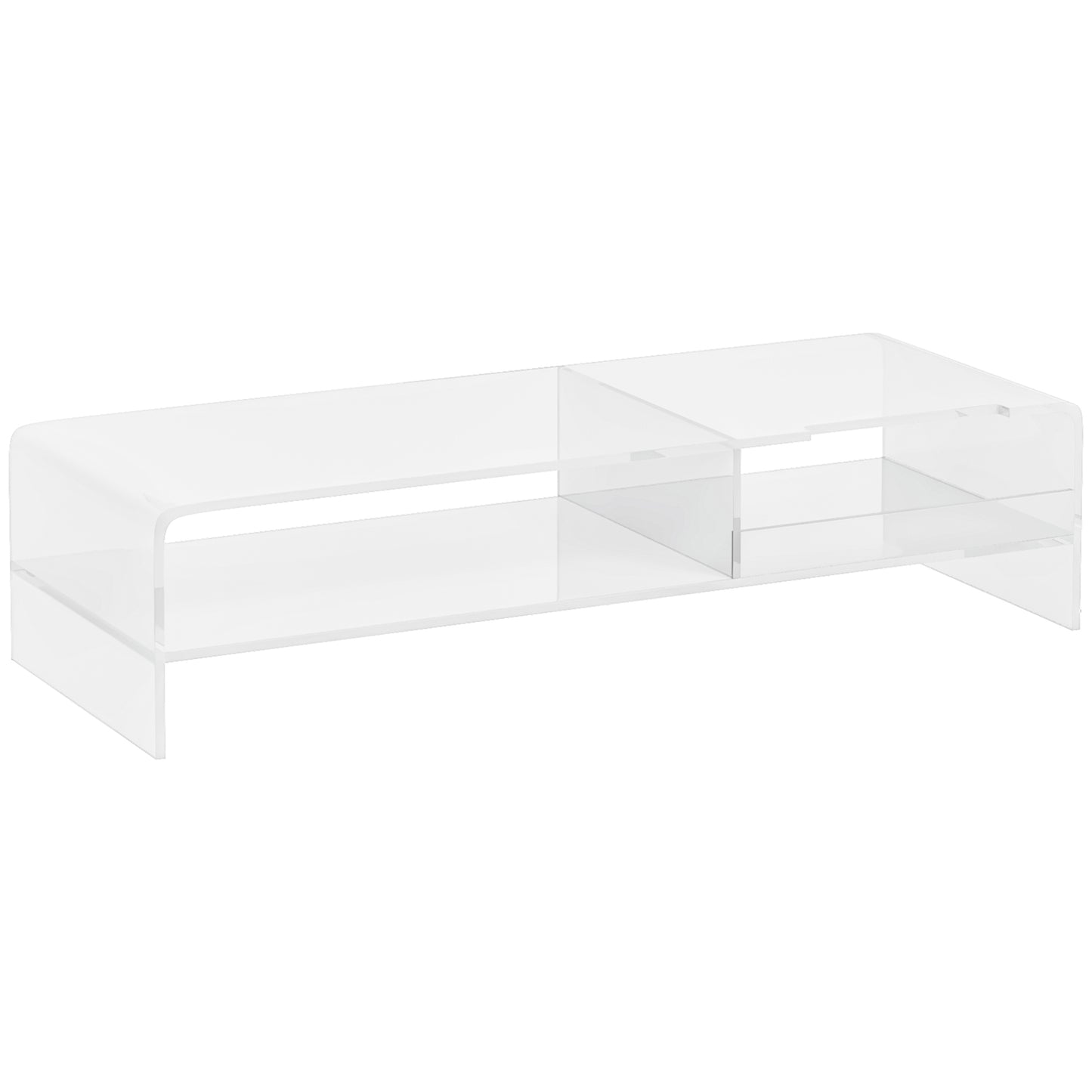 Acrylic monitor stand with storage for 24" screen, PC, laptop