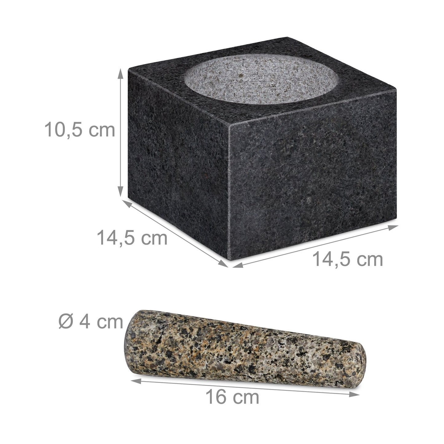 Mortar granite with impact