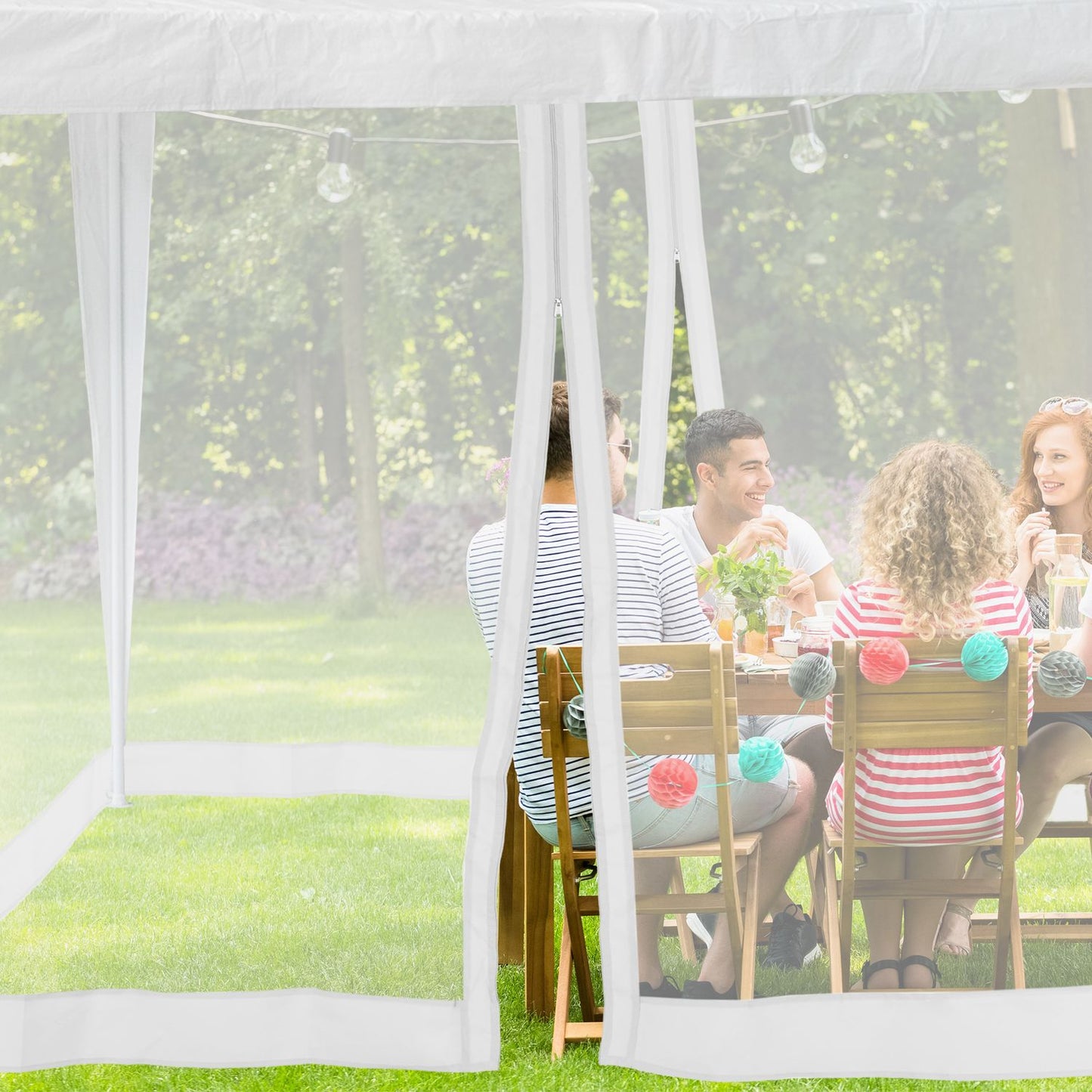 Mosquito Net for 3x3m Pavilion White