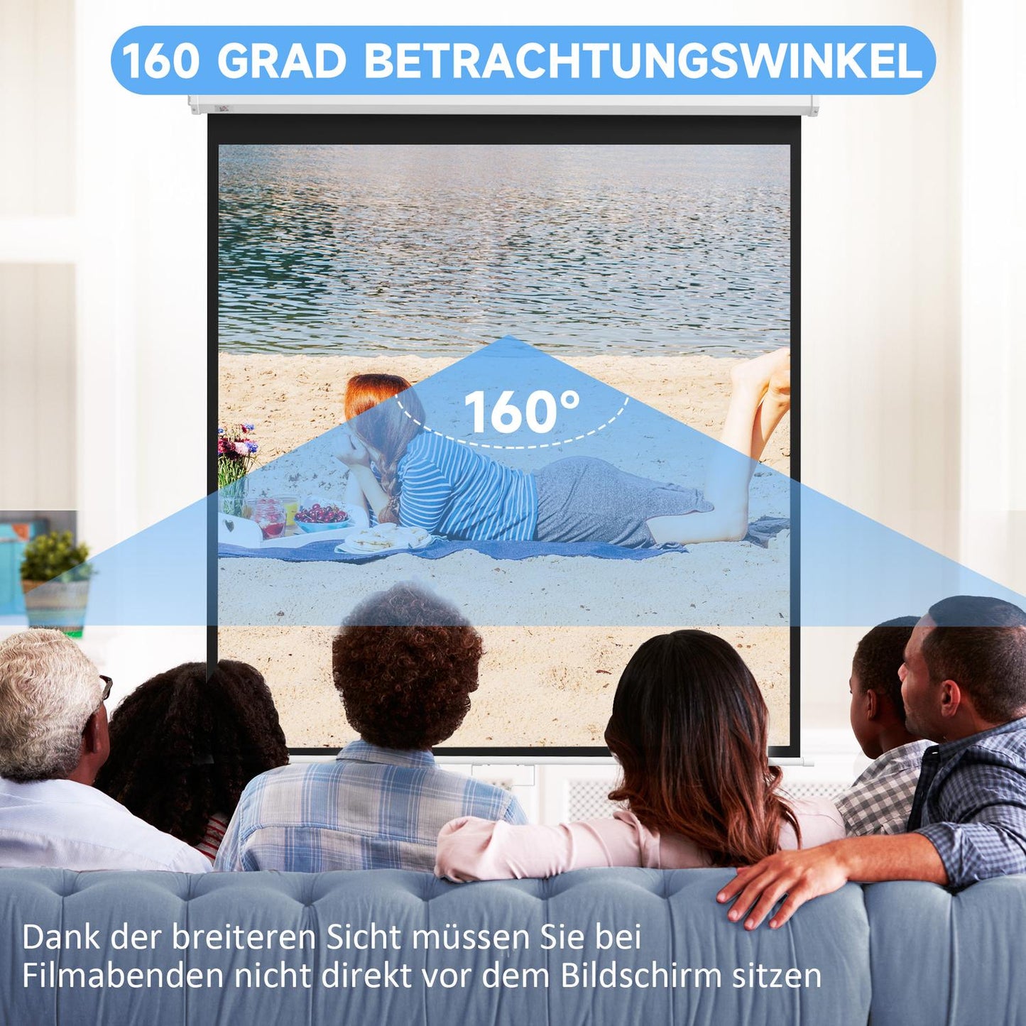 Motorized 84"" Projector Screen, 16:9, Remote Control