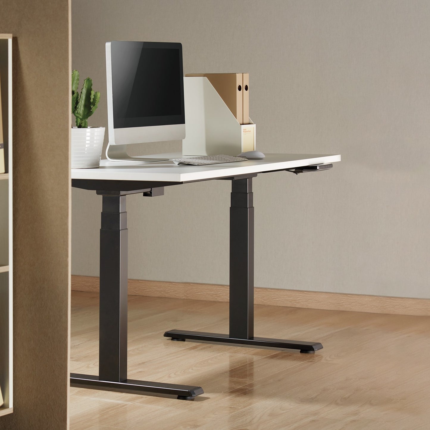 Motorized Height-Adjustable Desk Frame, Black, Dual Motors