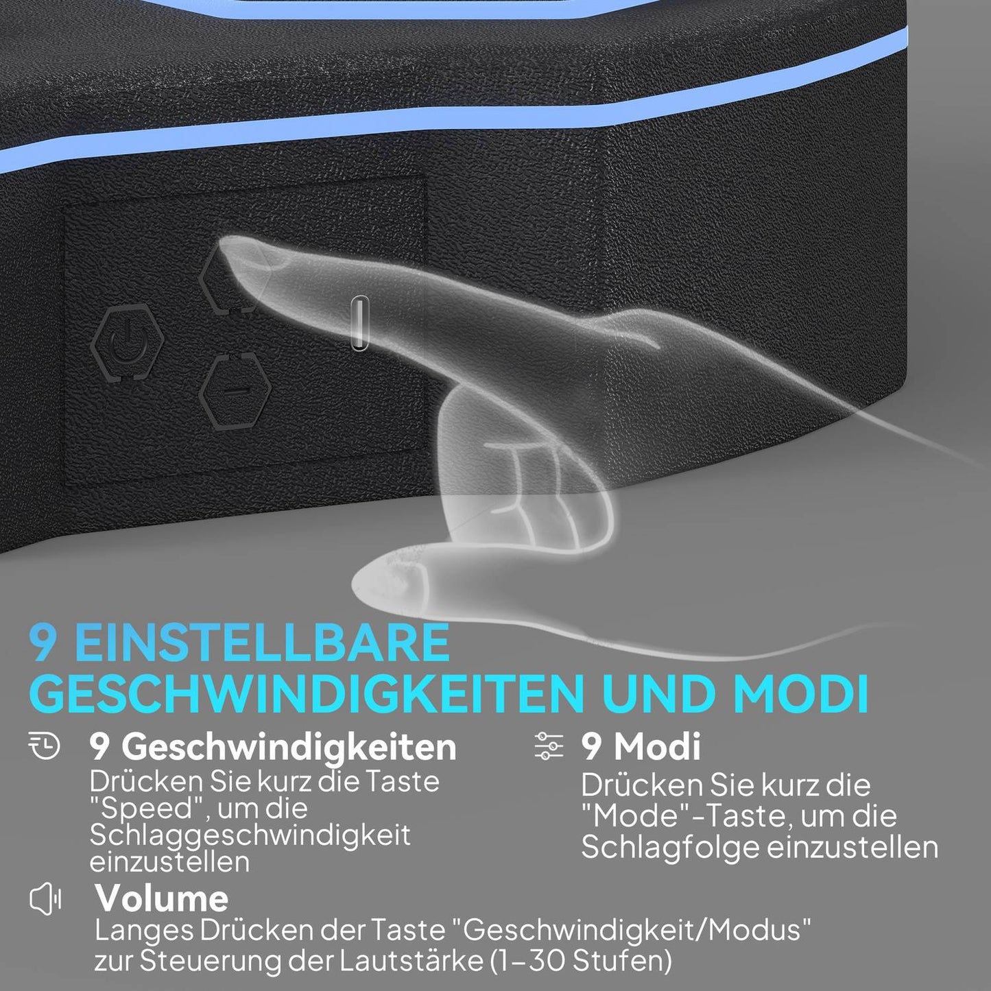 Music Boxing Wall, Bluetooth, 9 Speeds, LED Display, Black
