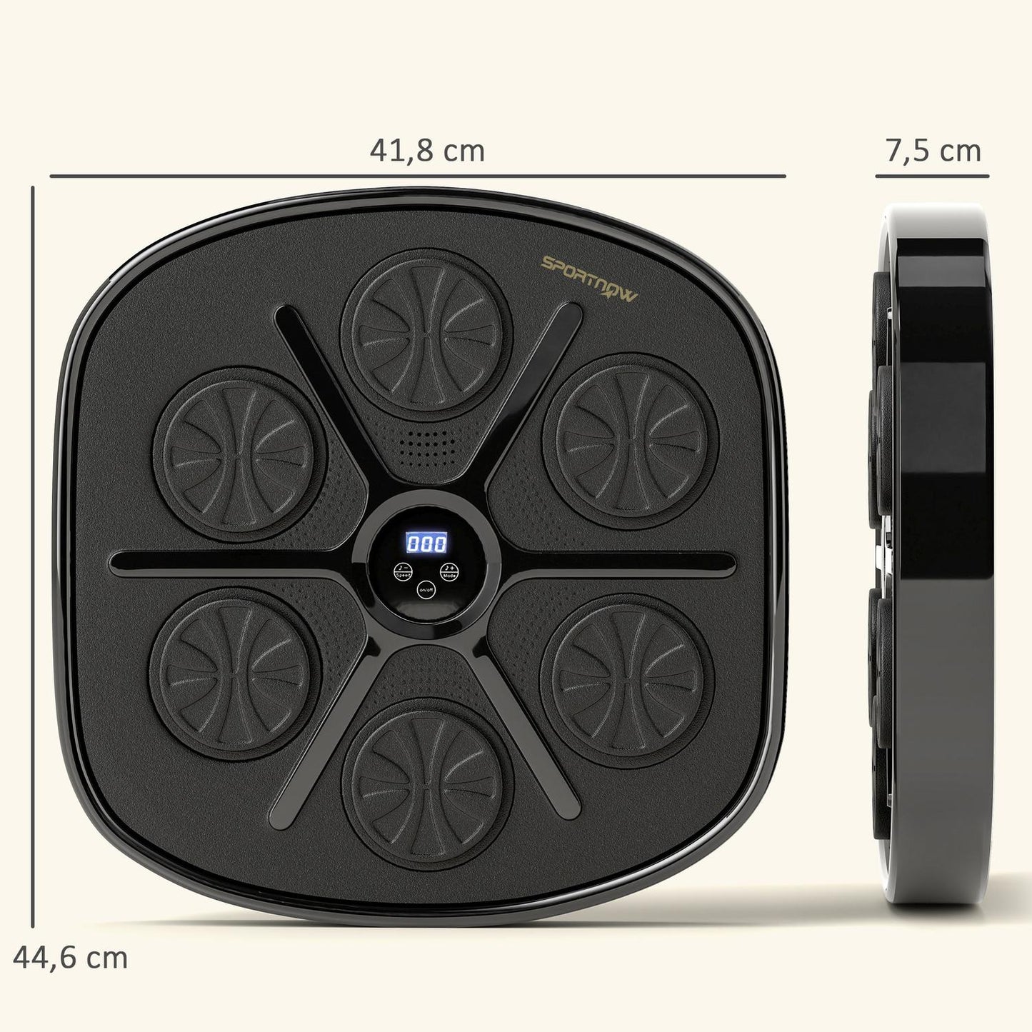 Music Boxing Machine, Electronic Bluetooth Boxing Machine with LED Lights, Music, Wall Mounted Boxing Target for Adults, Home Exercise, Black