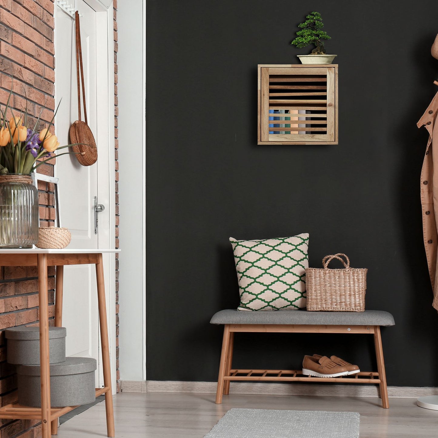 Narrow Wall Cabinet with Door