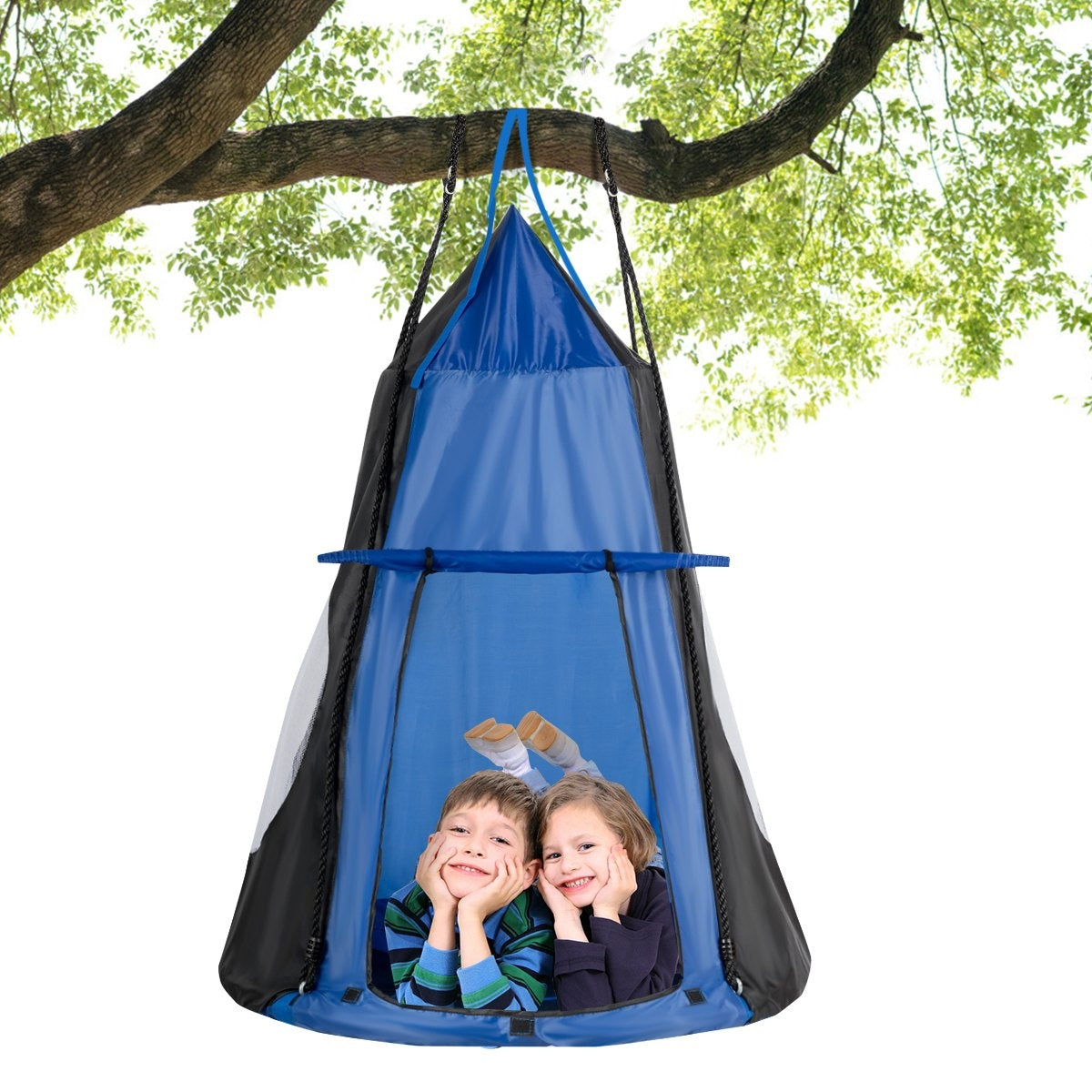Nest swing children's swing set Max. load capacity 150 kg 100 cm diameter blue