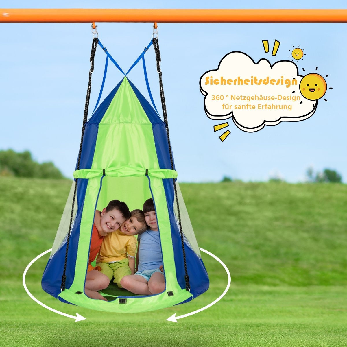 Nest swing children's swing set Max. load capacity 150 kg 100 cm diameter green