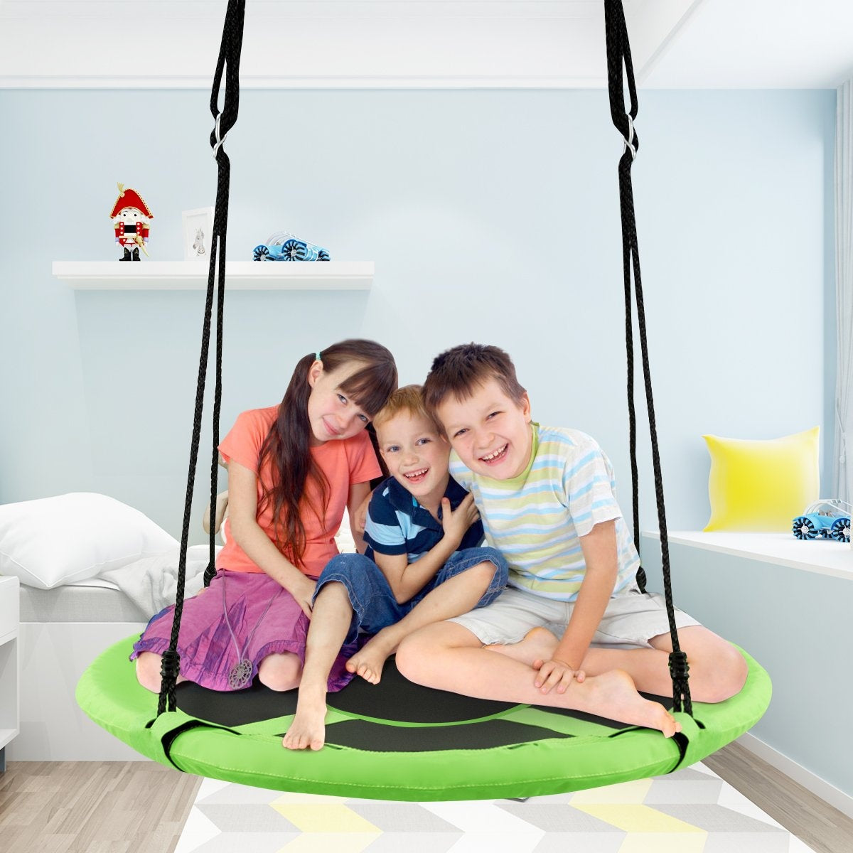 Nest swing children's swing set Max. load capacity 150 kg 100 cm diameter green