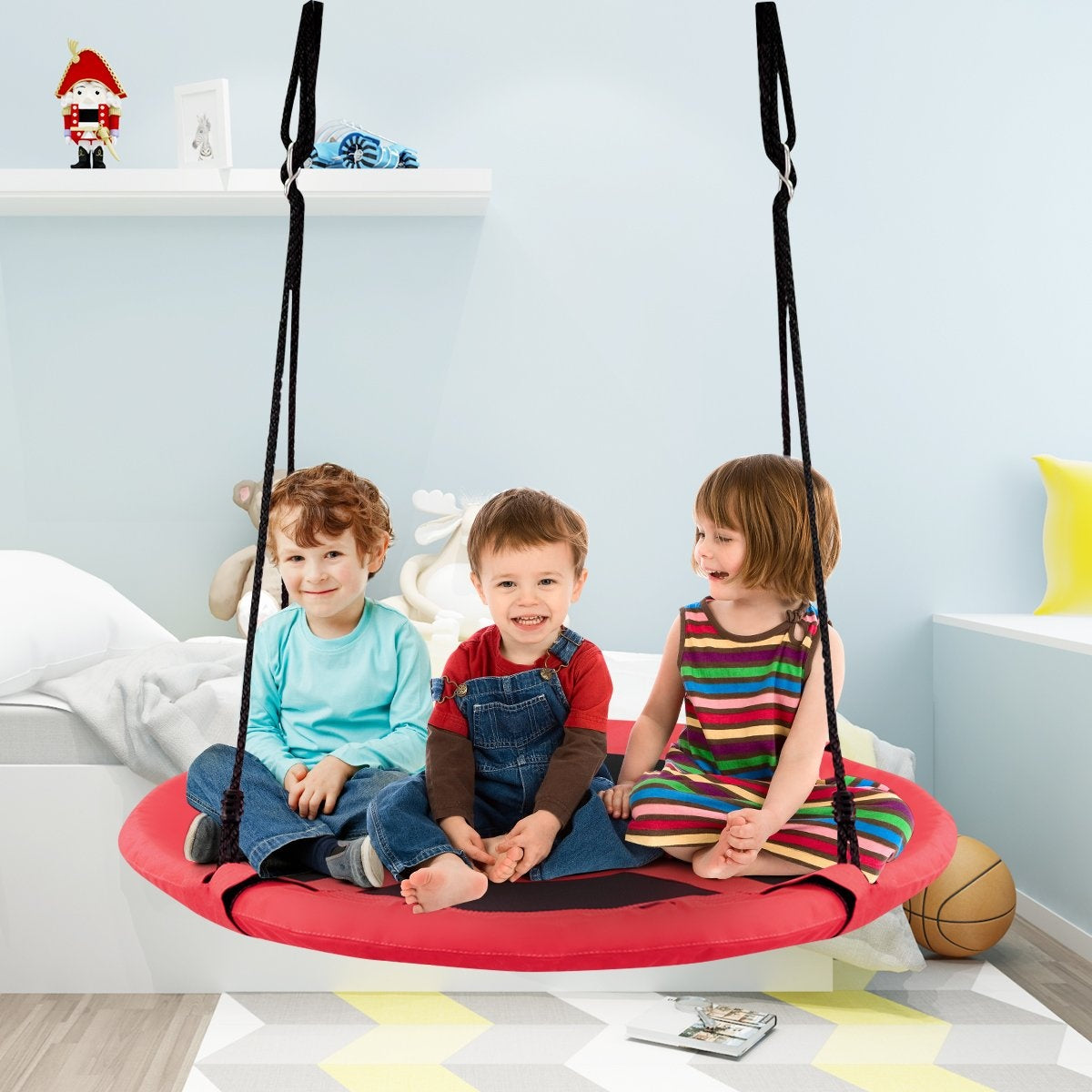 Nest swing children's swing set Max. load capacity 150 kg 100 cm diameter orange