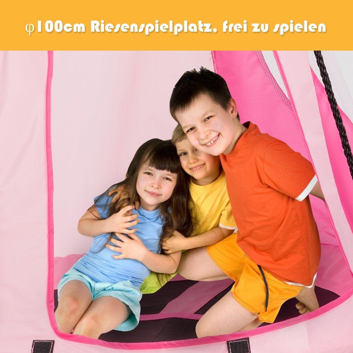Nest swing children's swing set Max. load capacity 150 kg 100 cm diameter pink