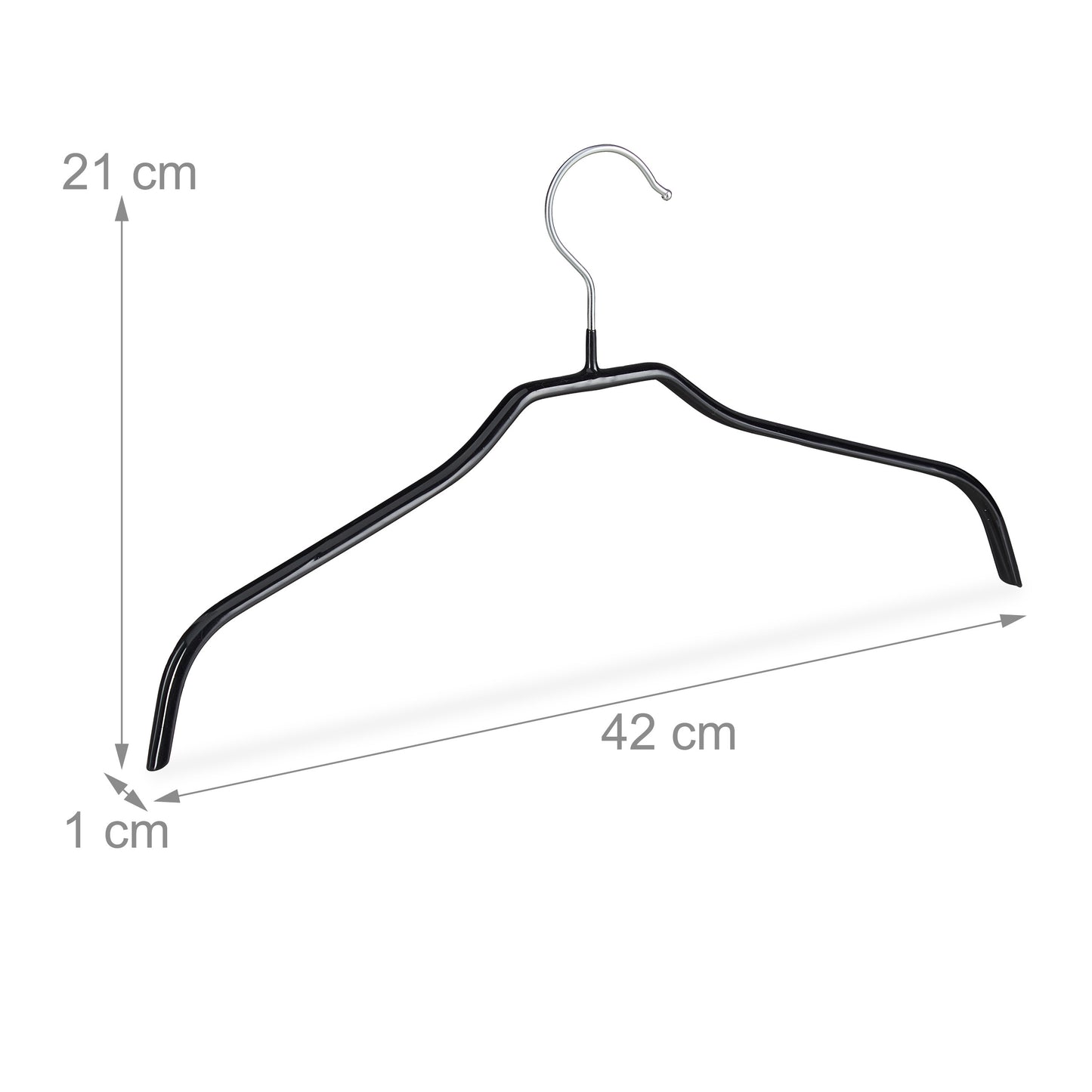 Non-Slip Coat Hanger Set Black