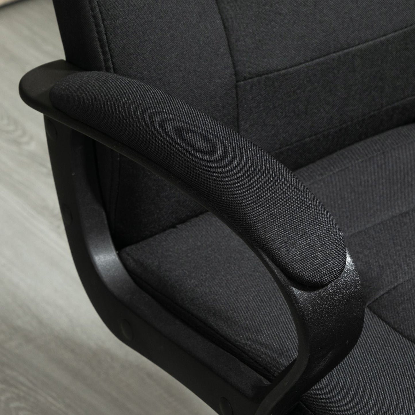 Ergonomic black office chair with headrest, height adjustable