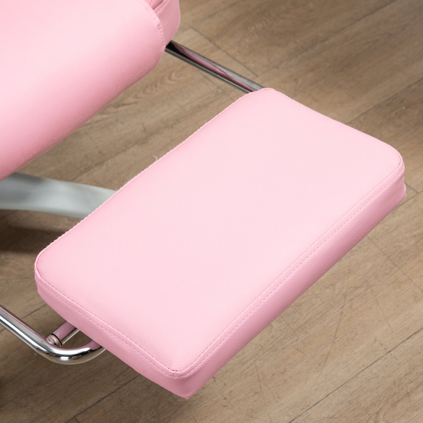 Pink faux leather office chair - reclining, adjustable height