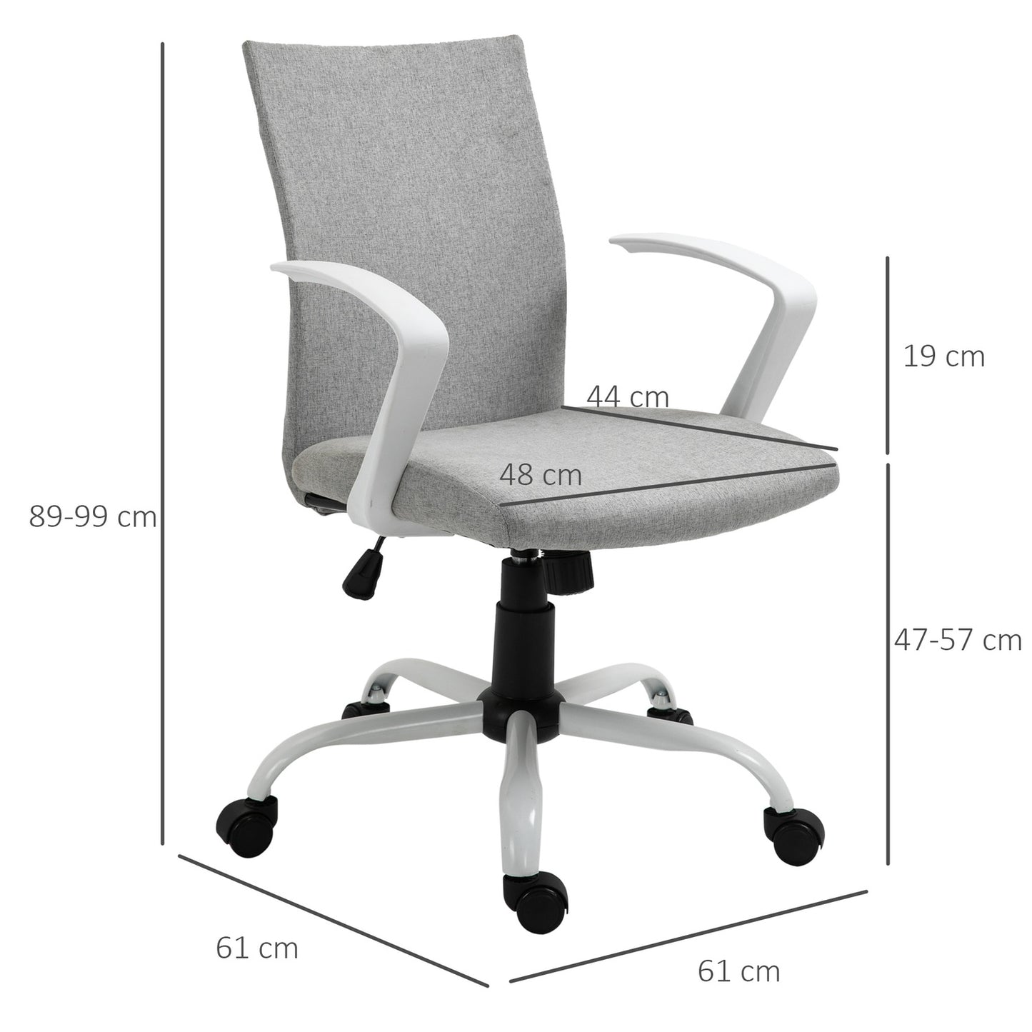 Ergonomic office chair with headrest, mesh back and swivel wheels