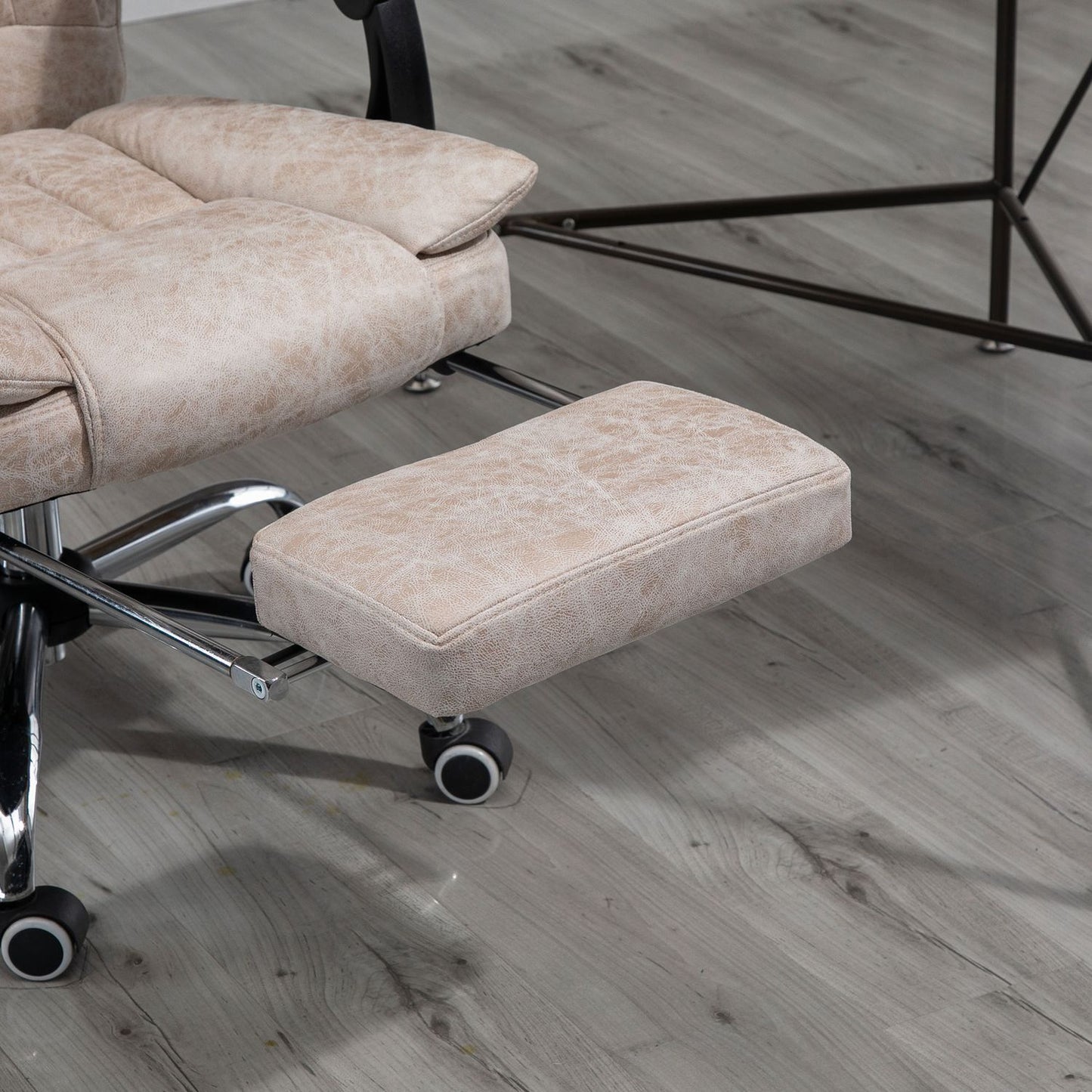 Reclining office chair, microfiber, adjustable height, beige