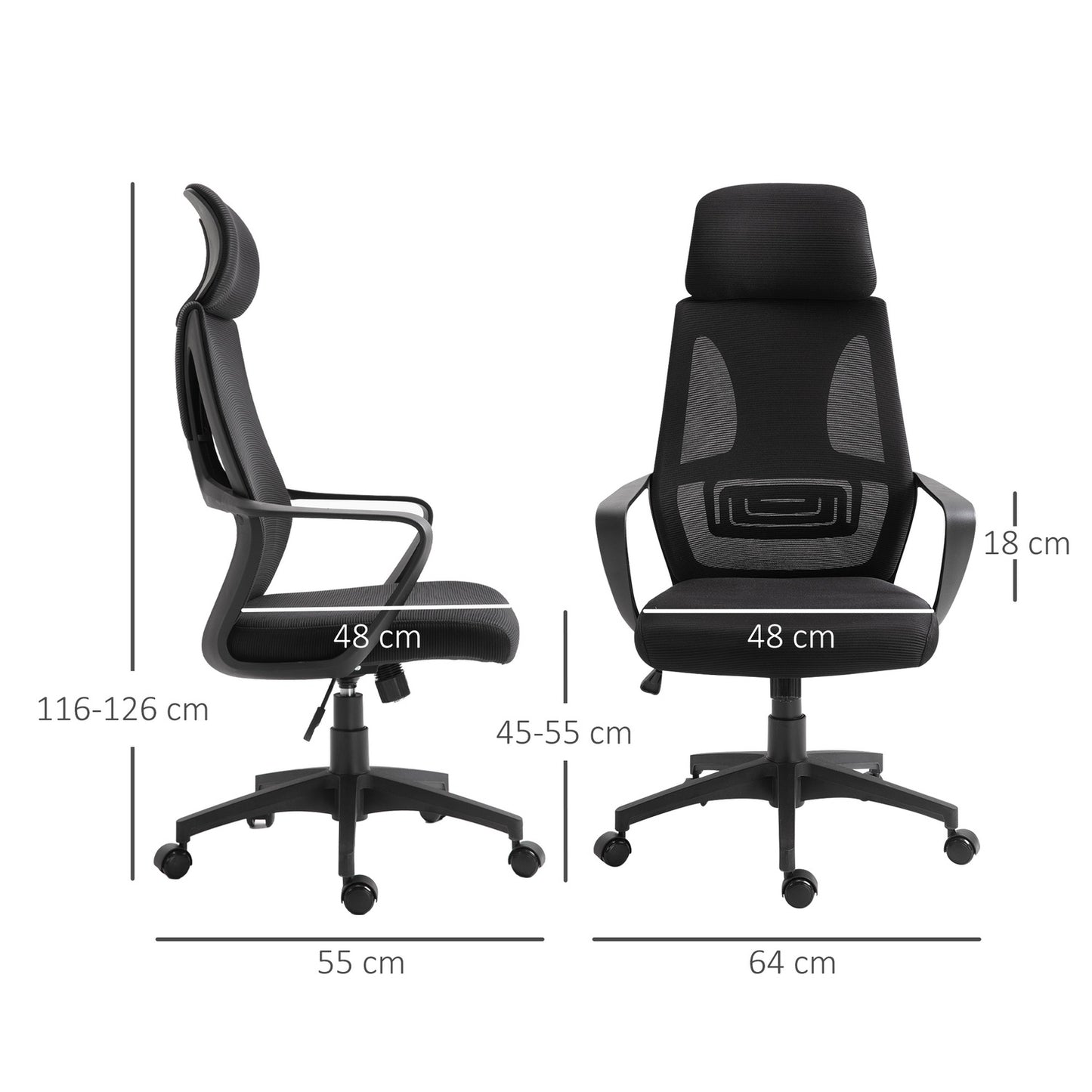 Ergonomic Office Chair, Adjustable Height, Lumbar Support
