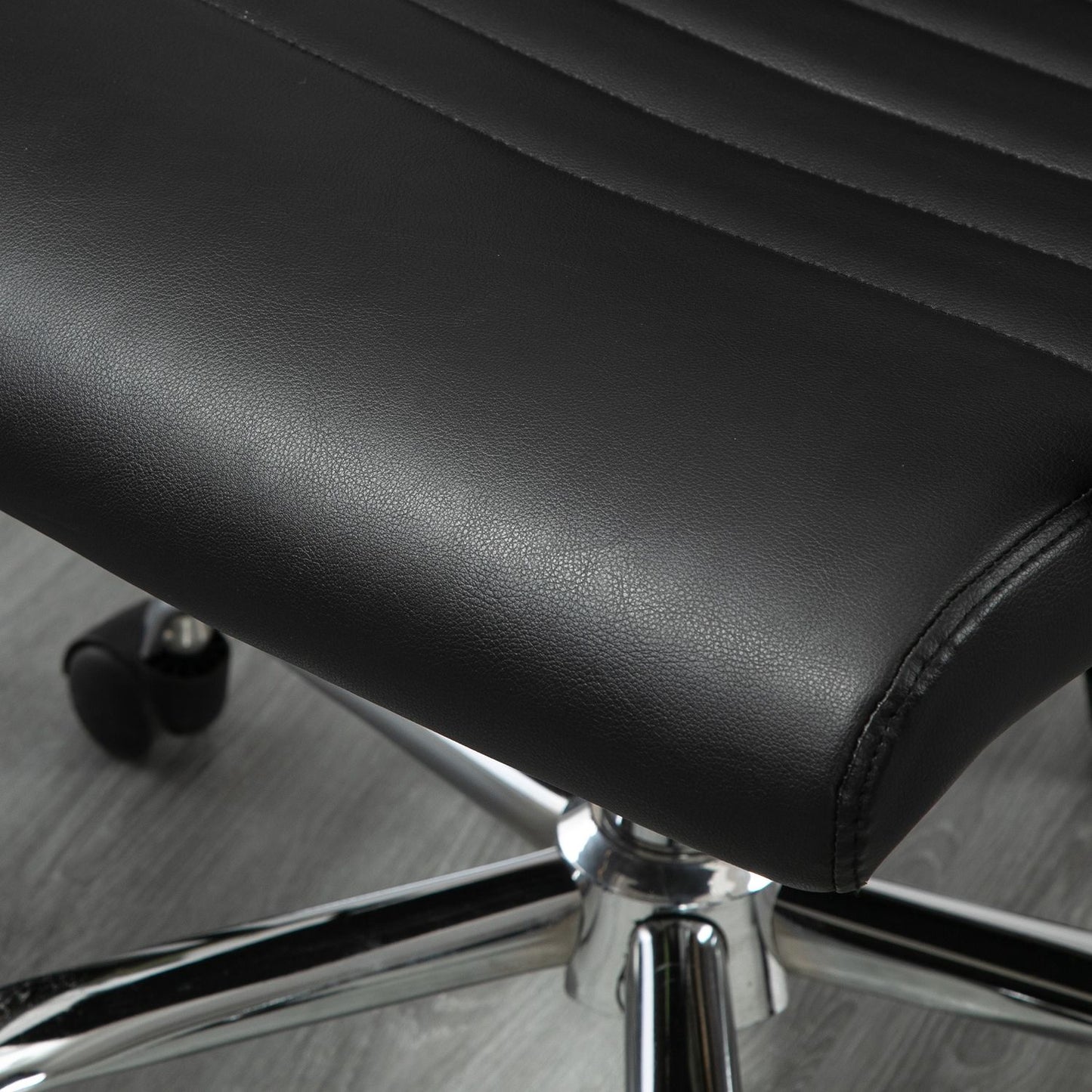 Ergonomic office chair, adjustable artificial leather, black