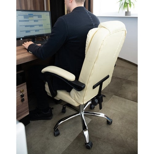 Office chair with footrest - white Malatec 23287