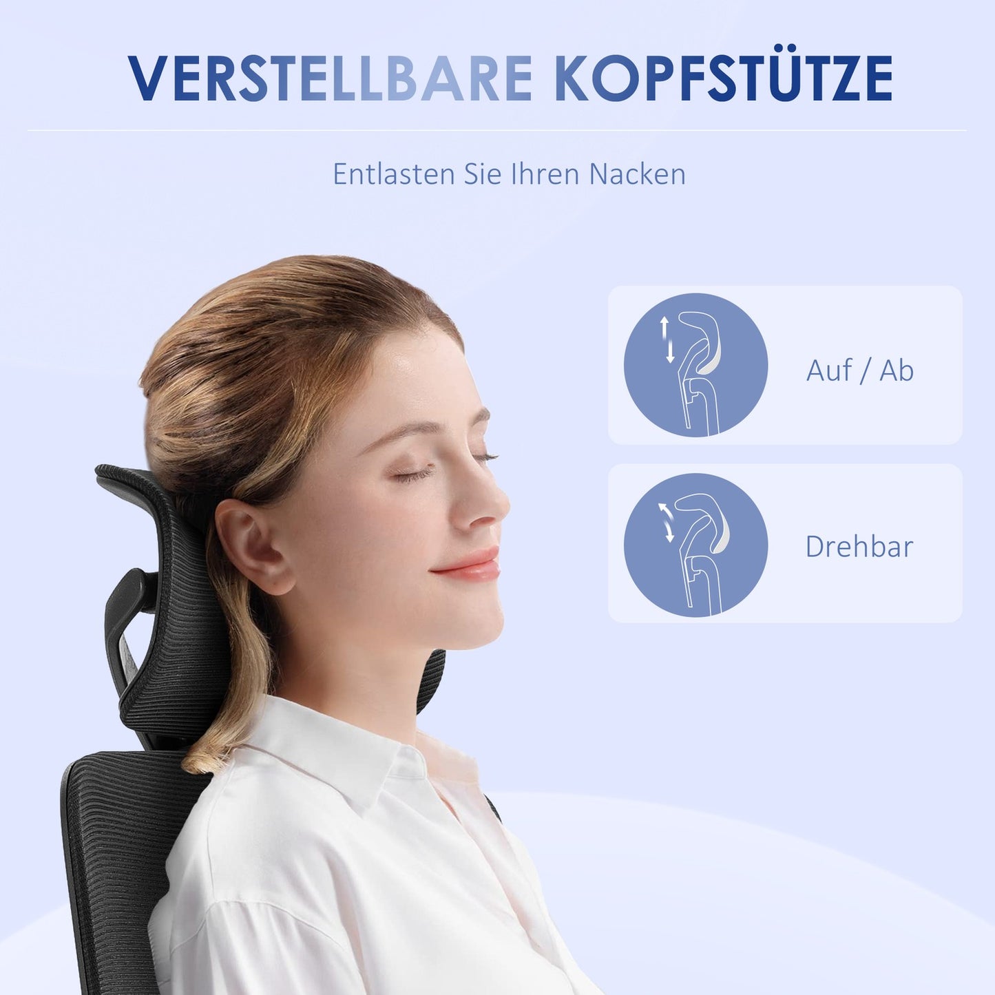 Office chair, Mesh, height adjustable, rocking, black