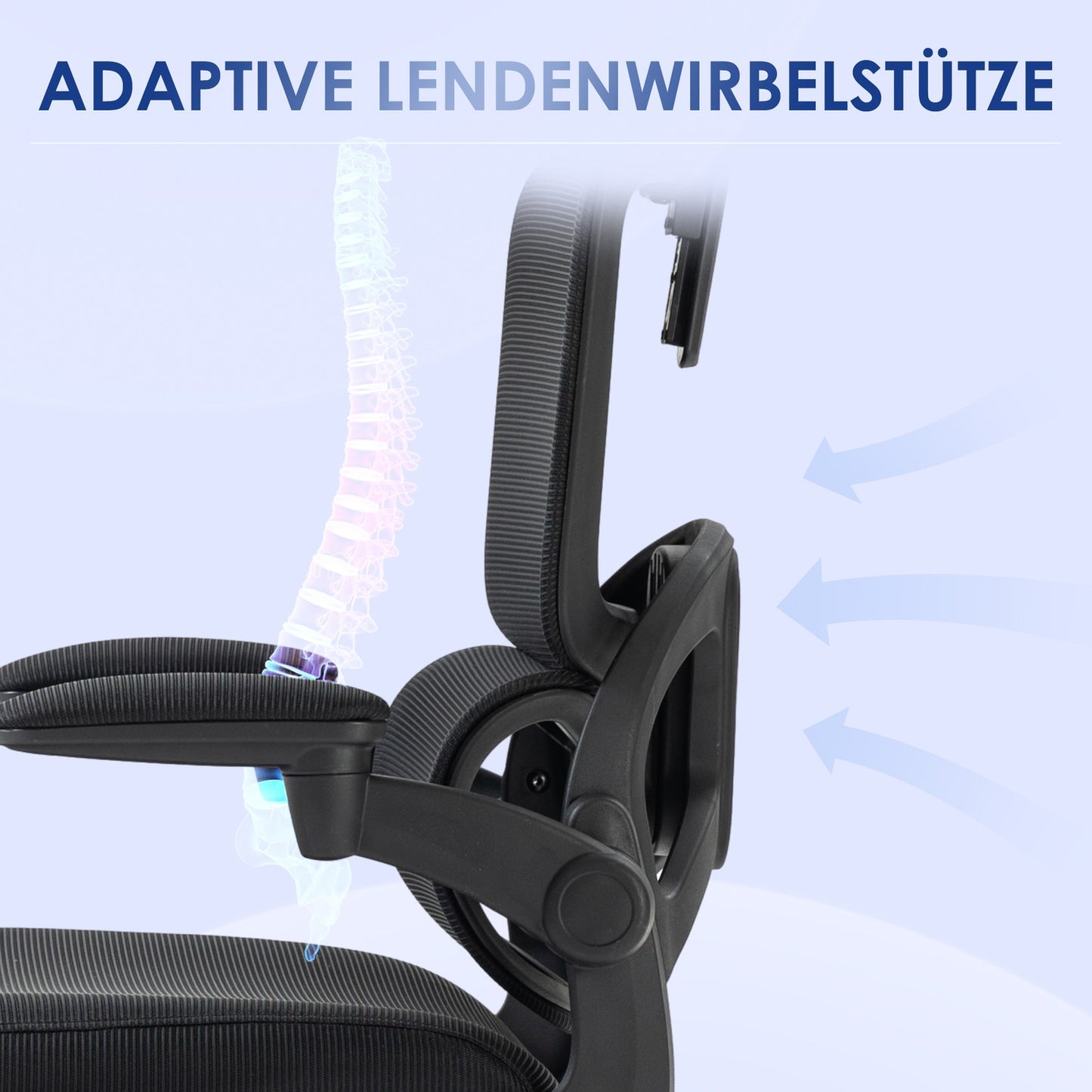 Office chair, Mesh, height adjustable, rocking, black