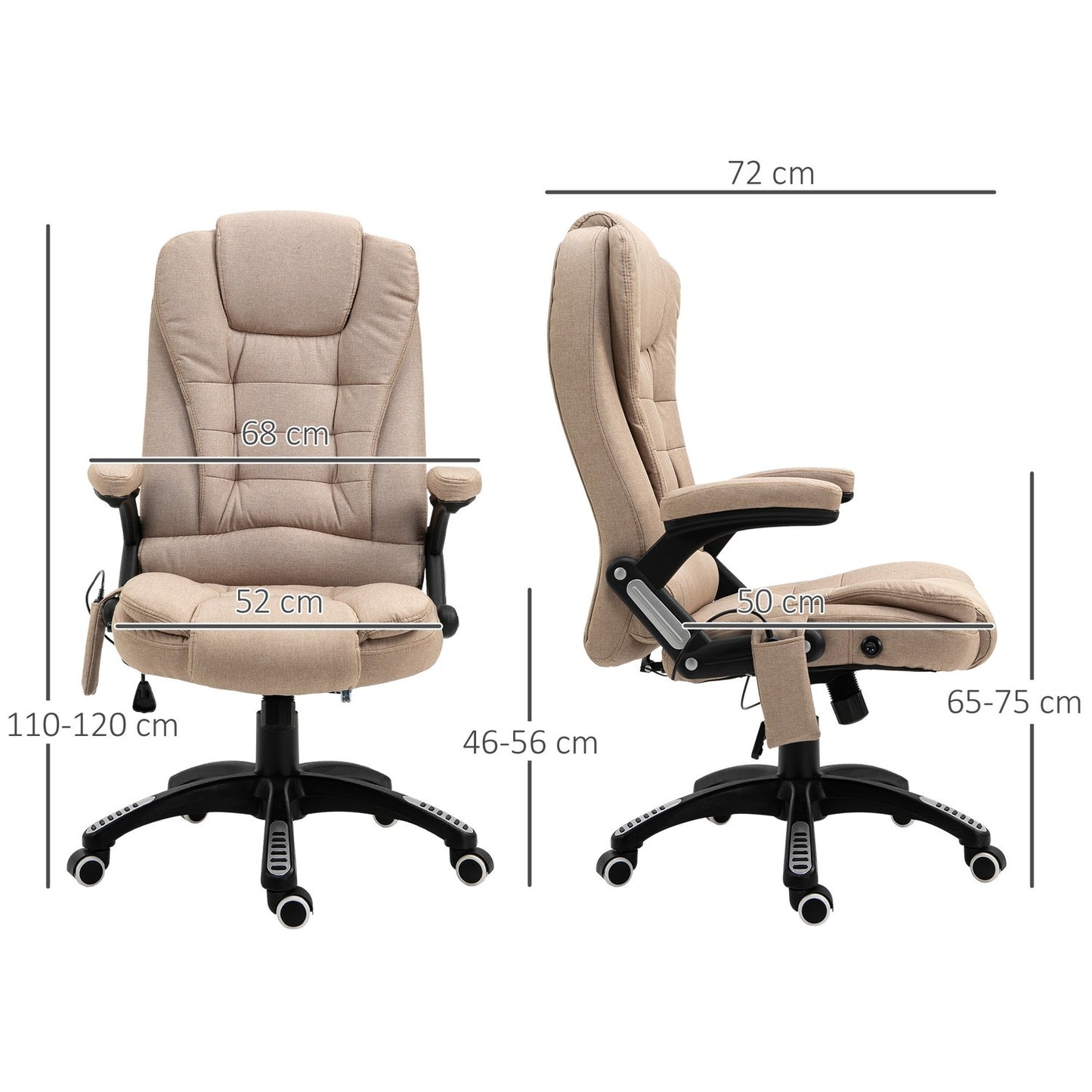 Ergonomic office chair with massage, heat and rest
